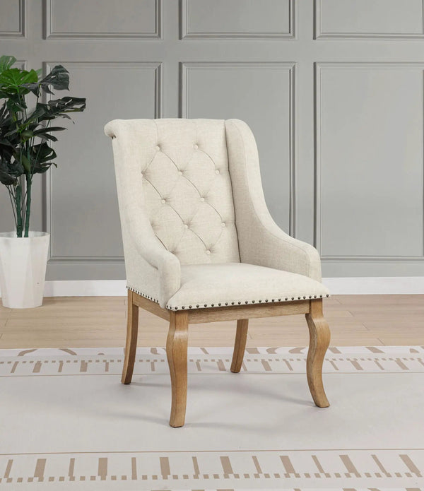 Brockway Upholstered Arm Chair Barley Brown (Set of 2), photo 2 of 7