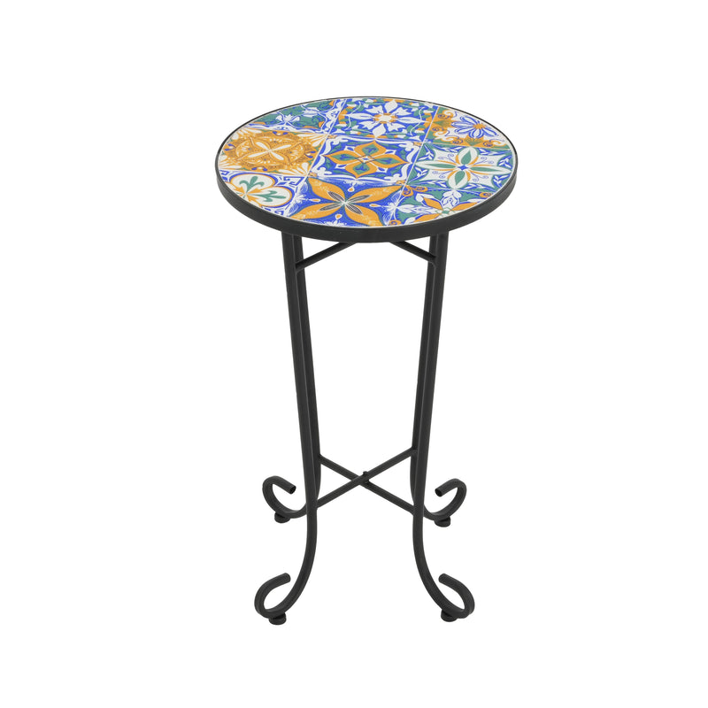 Patio Side Table, Colorful + Black by HouseOfZazla