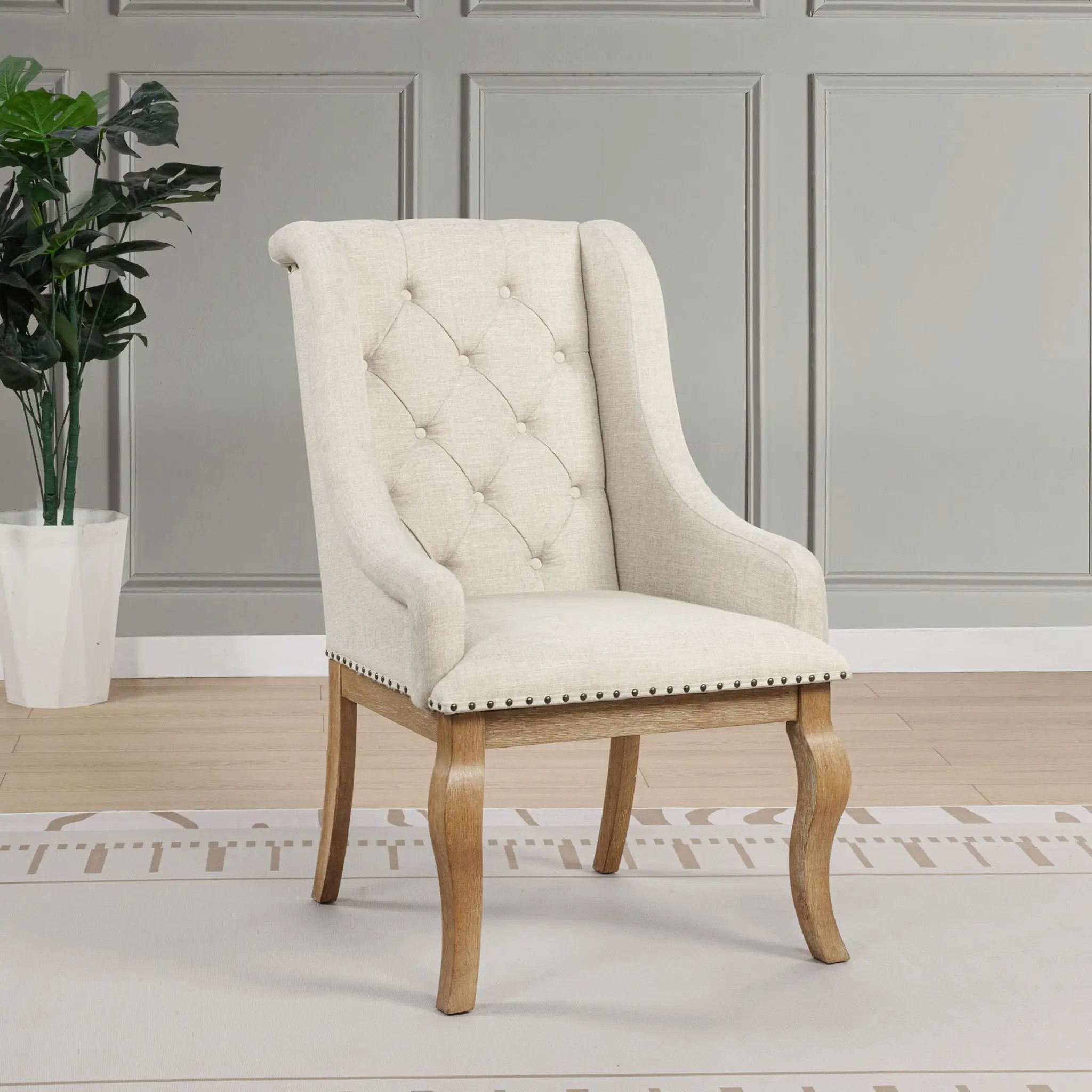 Fremont - Upholstered Dining With Button Tufted (Set of 2) - Brown by HouseOfZazla