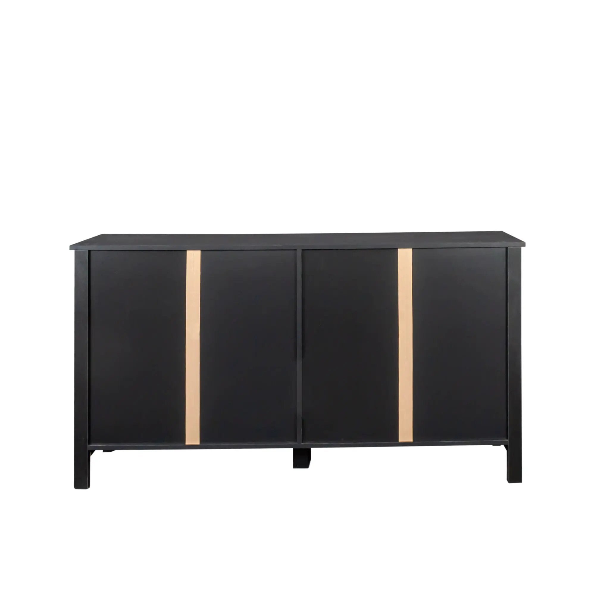 Cabinet With 4 Doors and 4 Open Shelves Freestanding Sideboard by HouseOfZazla