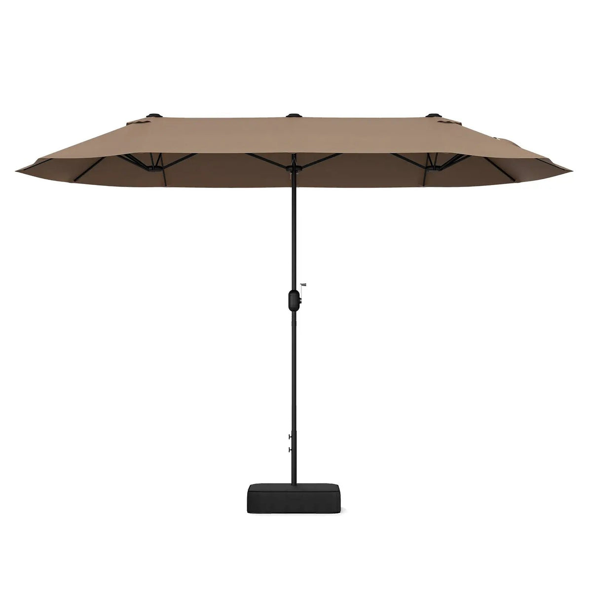 13FT Double-sided Patio Twin Table Umbrella with Crank Handle-Tan by DirectDeals