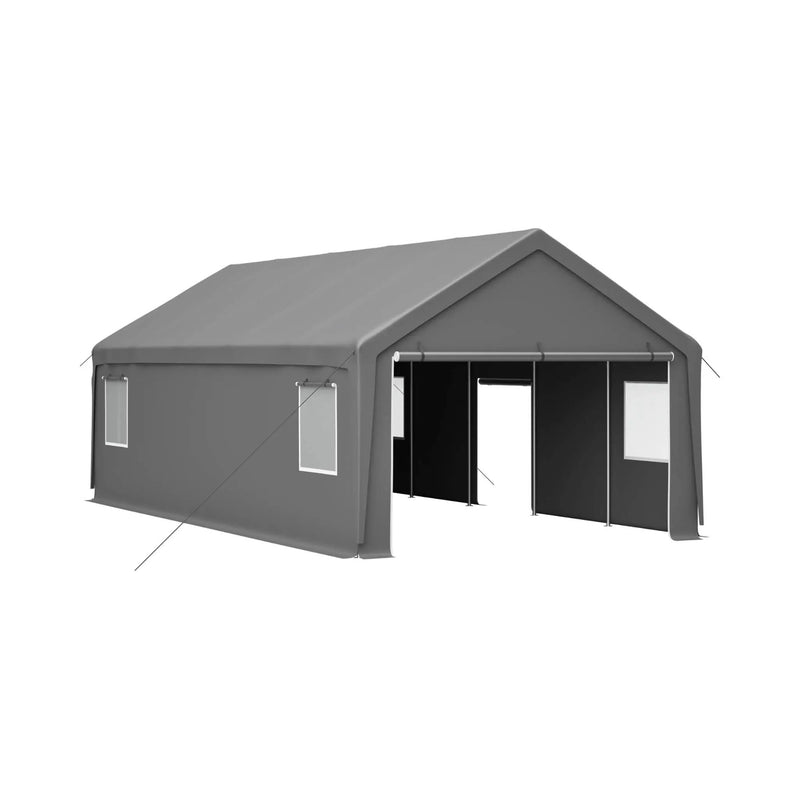 [13X26FT] Alora Heavy-Duty Carport Canopy With Roll-Up Doors And Windows (SAK14975) by SAKSBY WHOLESALE