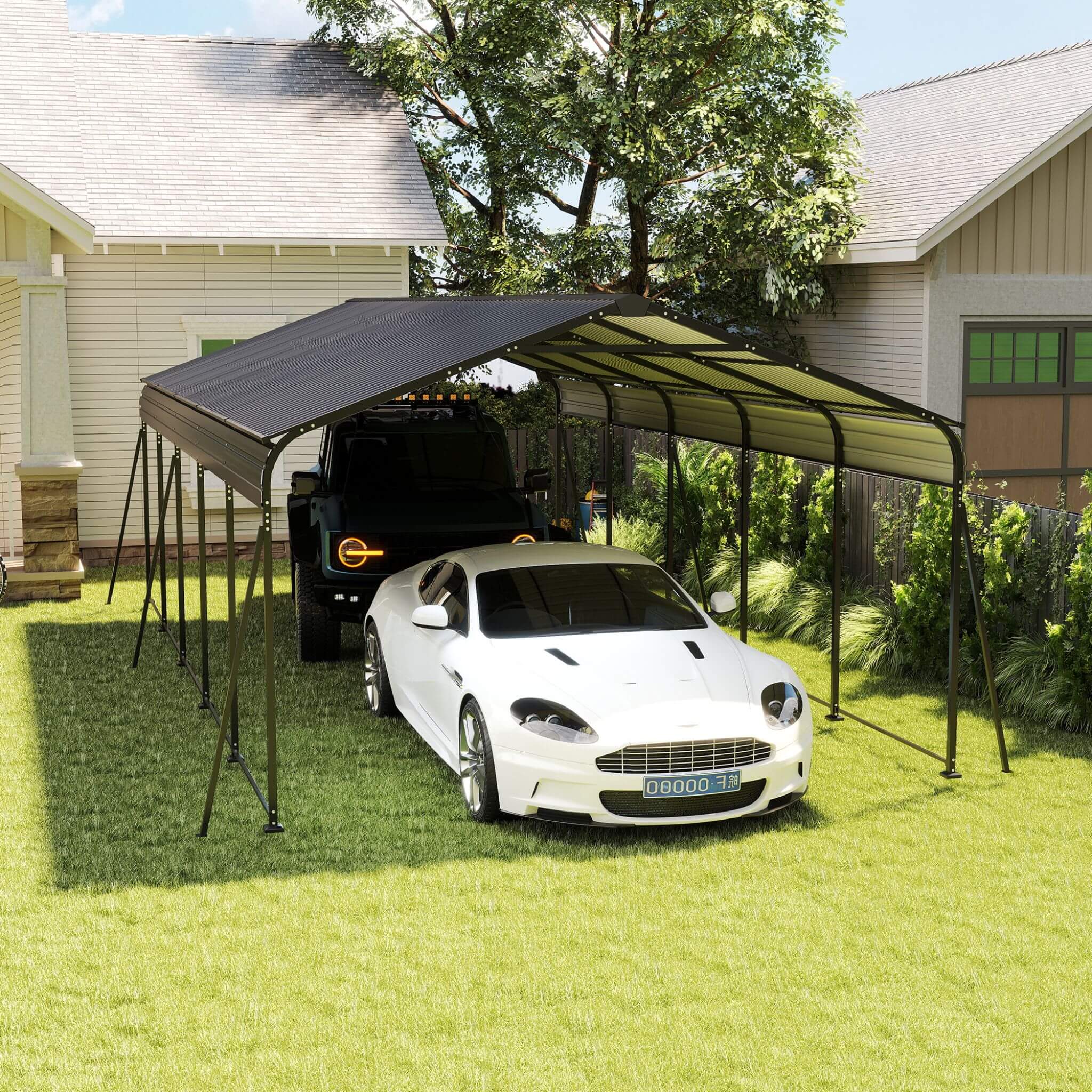 [13X26FT] Alora Heavy-Duty Weather-Resistant Outdoor Carport With Protective Film (SAK82451) by SAKSBY WHOLESALE