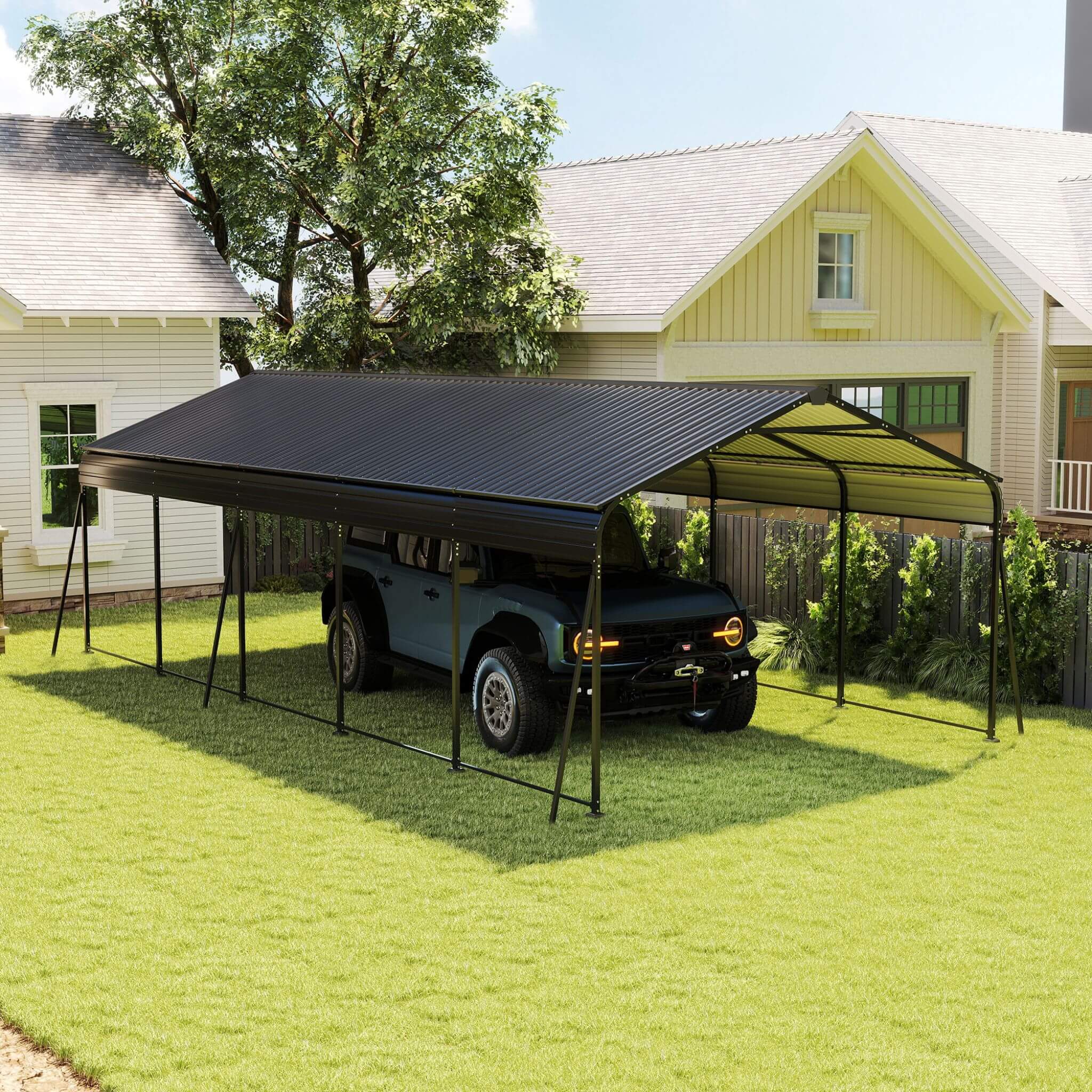 [13X26FT] Alora Heavy-Duty Weather-Resistant Outdoor Carport With Protective Film (SAK82451) by SAKSBY WHOLESALE