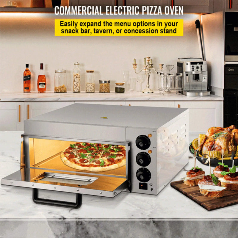 14-Inch Electric Single Deck Countertop Commercial Pizza Oven (SAK92582) by SAKSBY WHOLESALE