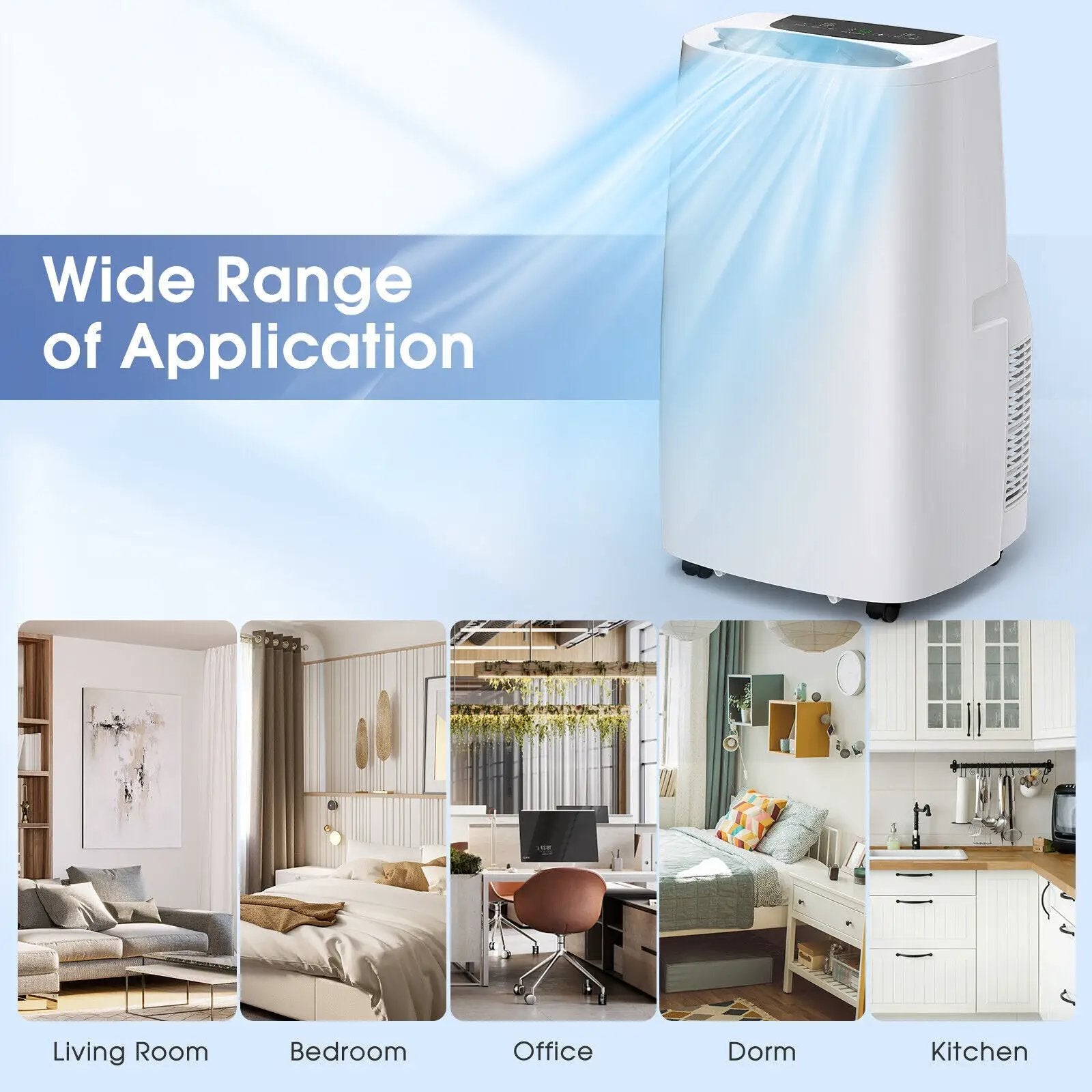 14000 BTU(Ashrae) Portable Air Conditioner with Remote Control by DirectDeals