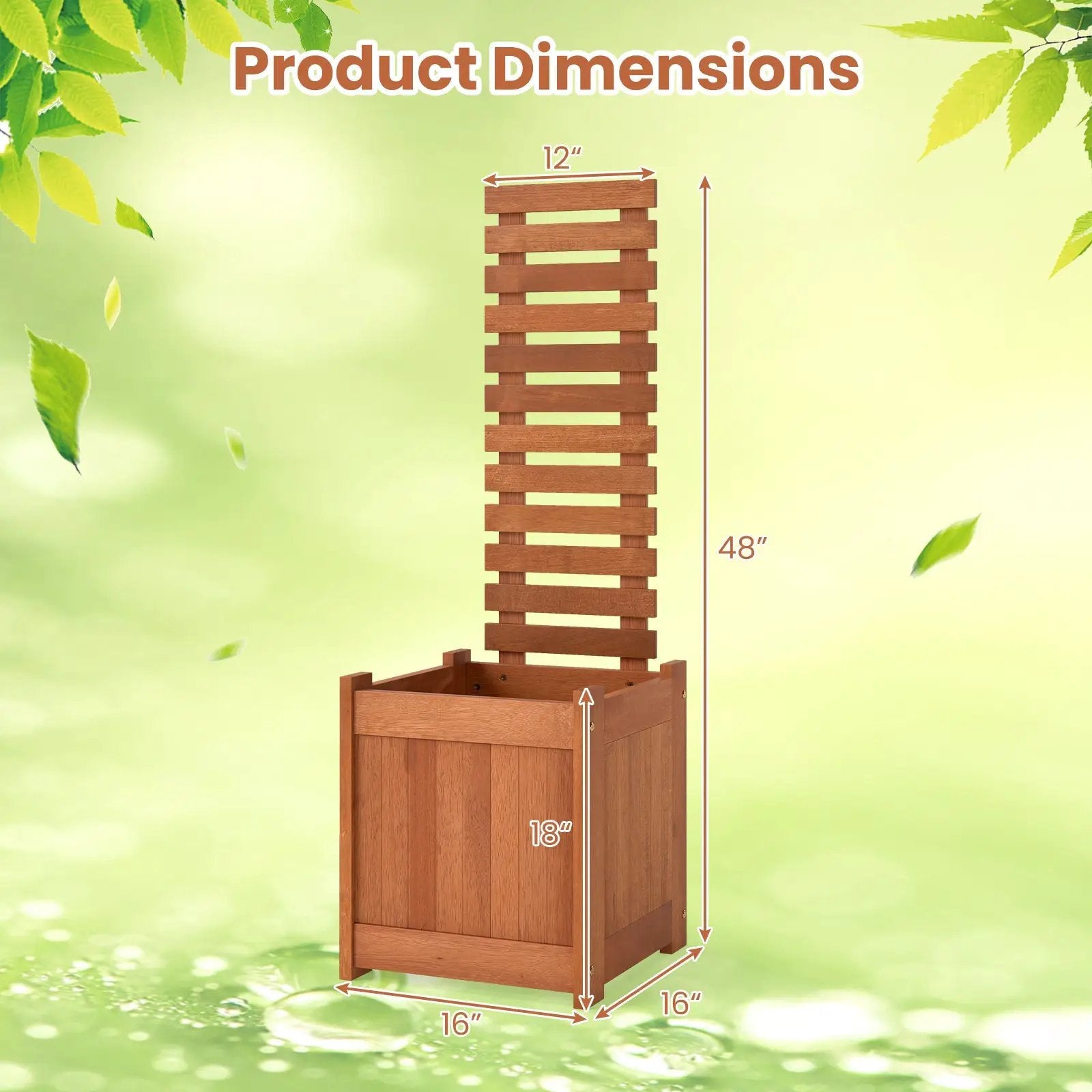 Outdoor Wooden Raised Garden Bed with Trellis by DirectDeals