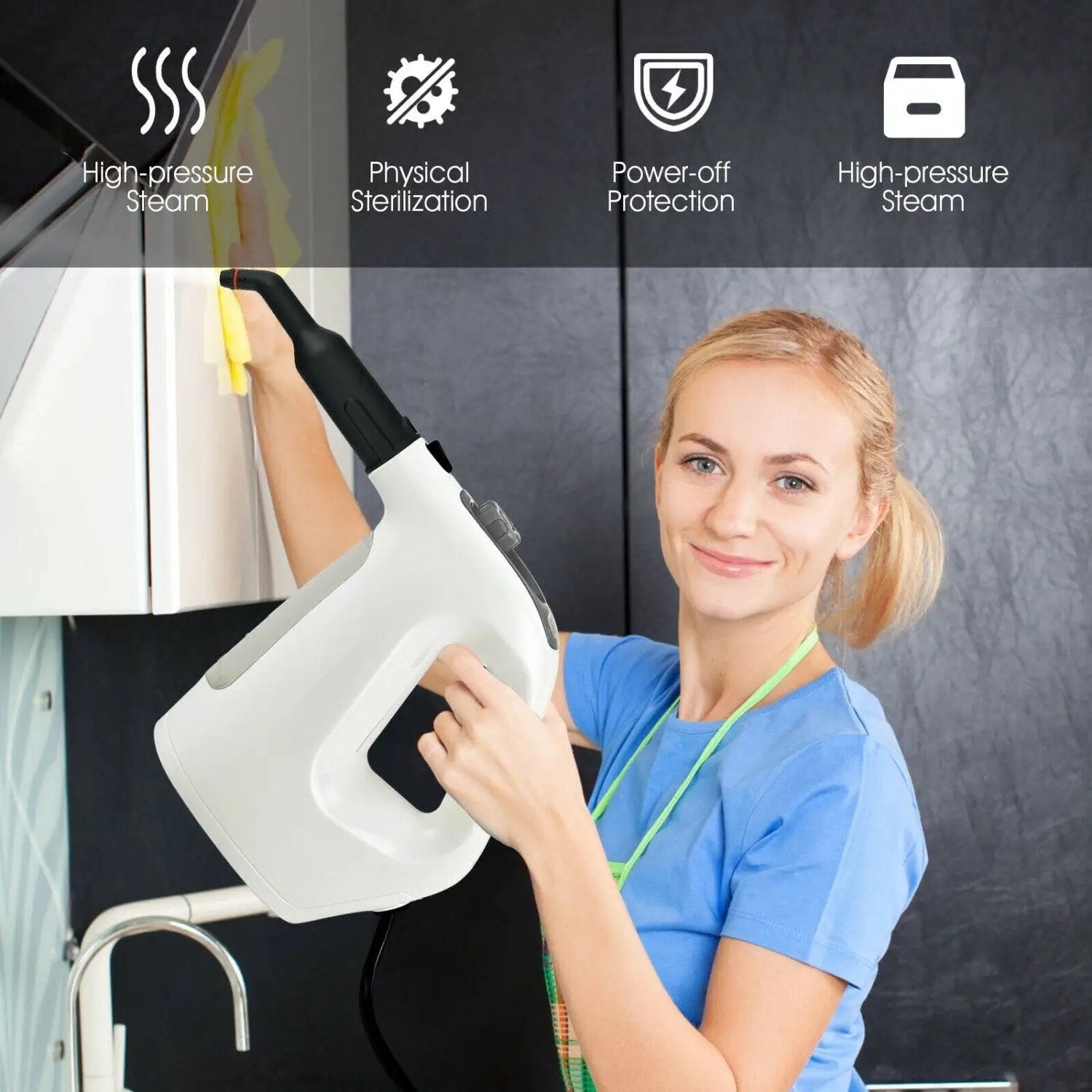 Handheld Steam Cleaner 1400W with 14-Piece Accessory Kit by DirectDeals