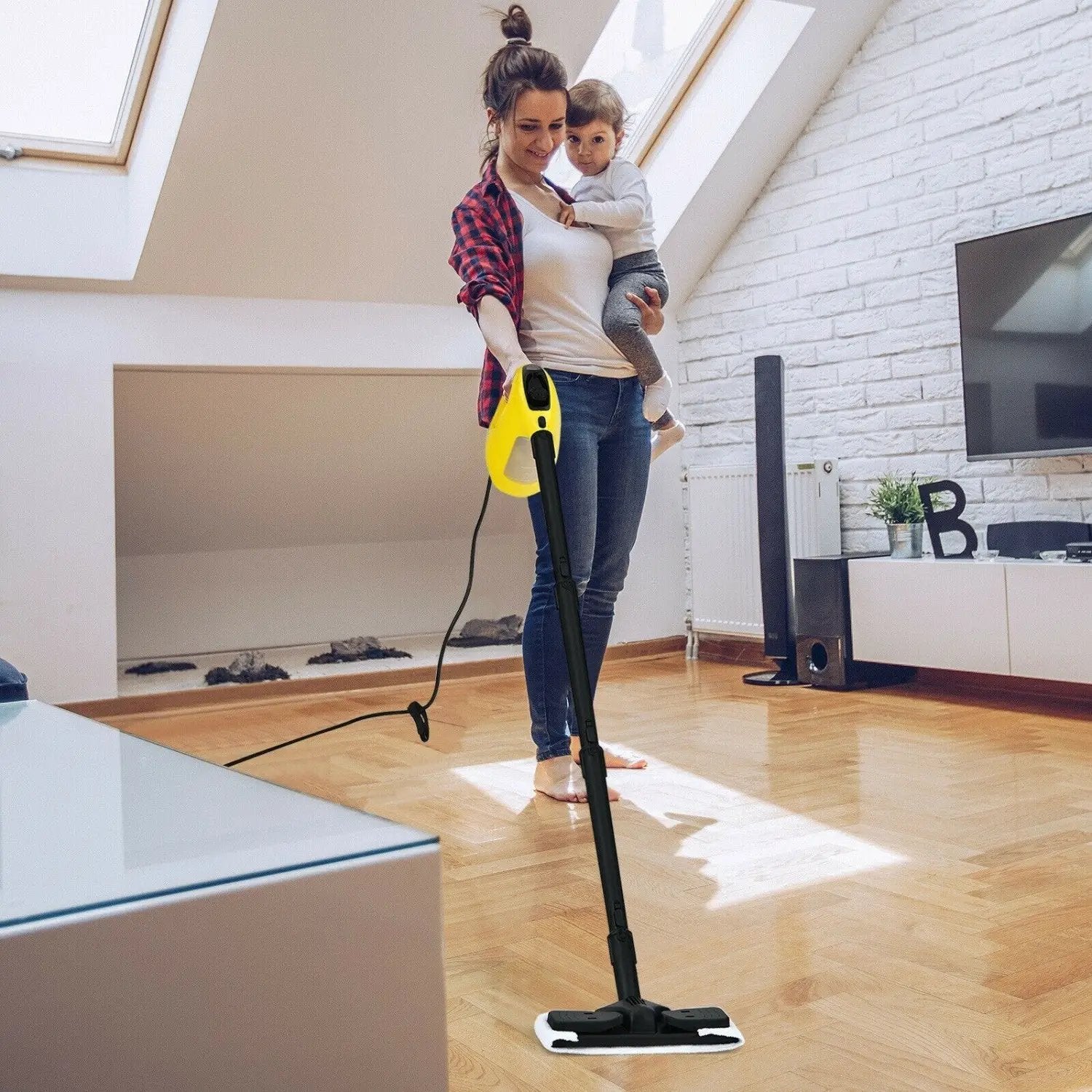 Handheld Steam Cleaner 1400W with 14-Piece Accessory Kit by DirectDeals