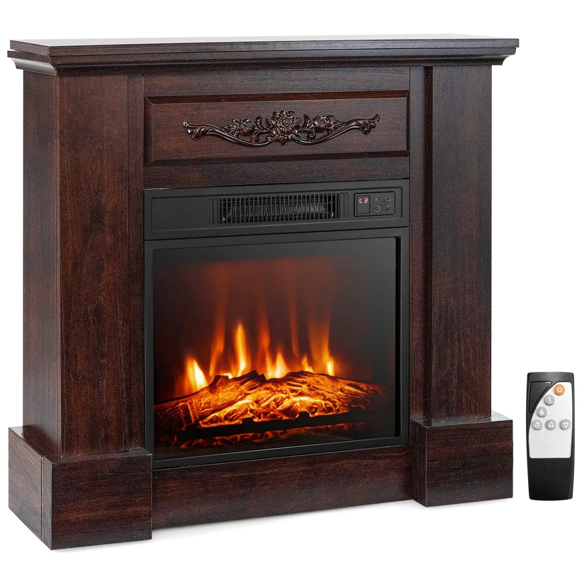 1400W TV Stand Electric Fireplace Mantel with Remote Control by DirectDeals