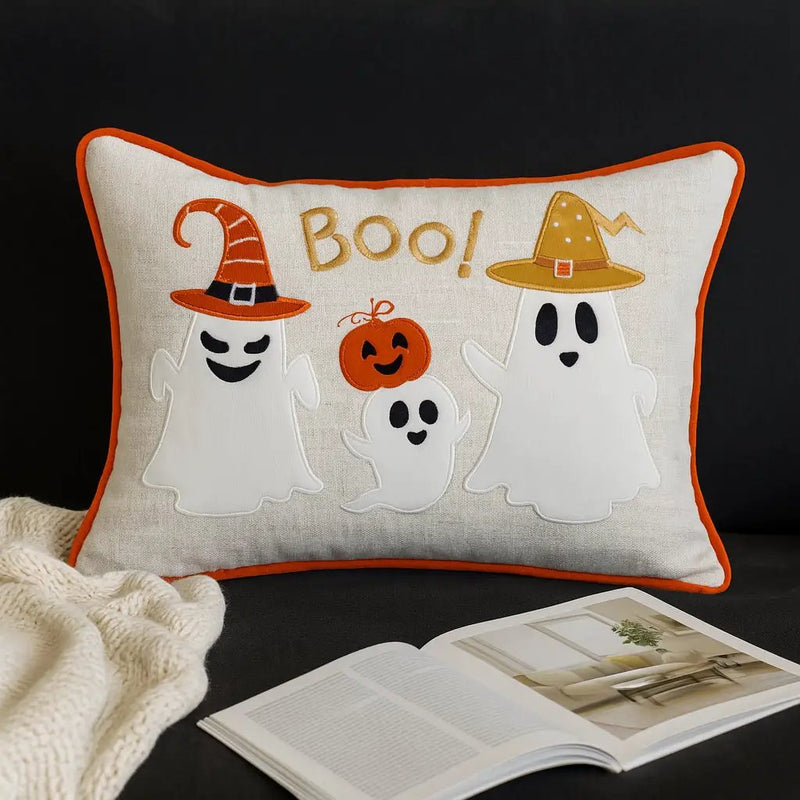 Whimsical Ghost Lumbar Pillow by HouseOfZazla