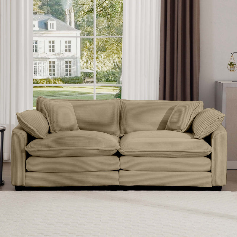Modern 2 Seater With 4 Pillows, Upholstered Deep Seating Loveseat by Unique Piece Furniture