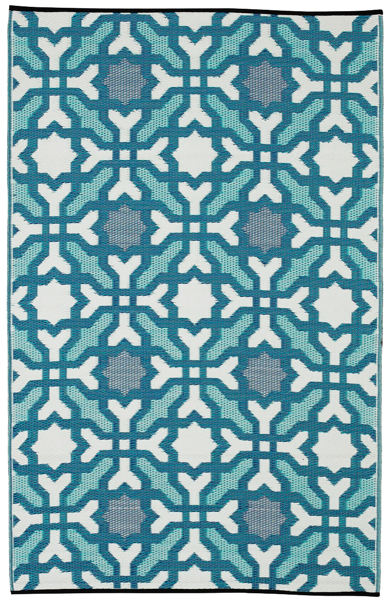 Seville - Multicolor Blue Outdoor Rug for Patio FINAL SALE by Fab Habitat