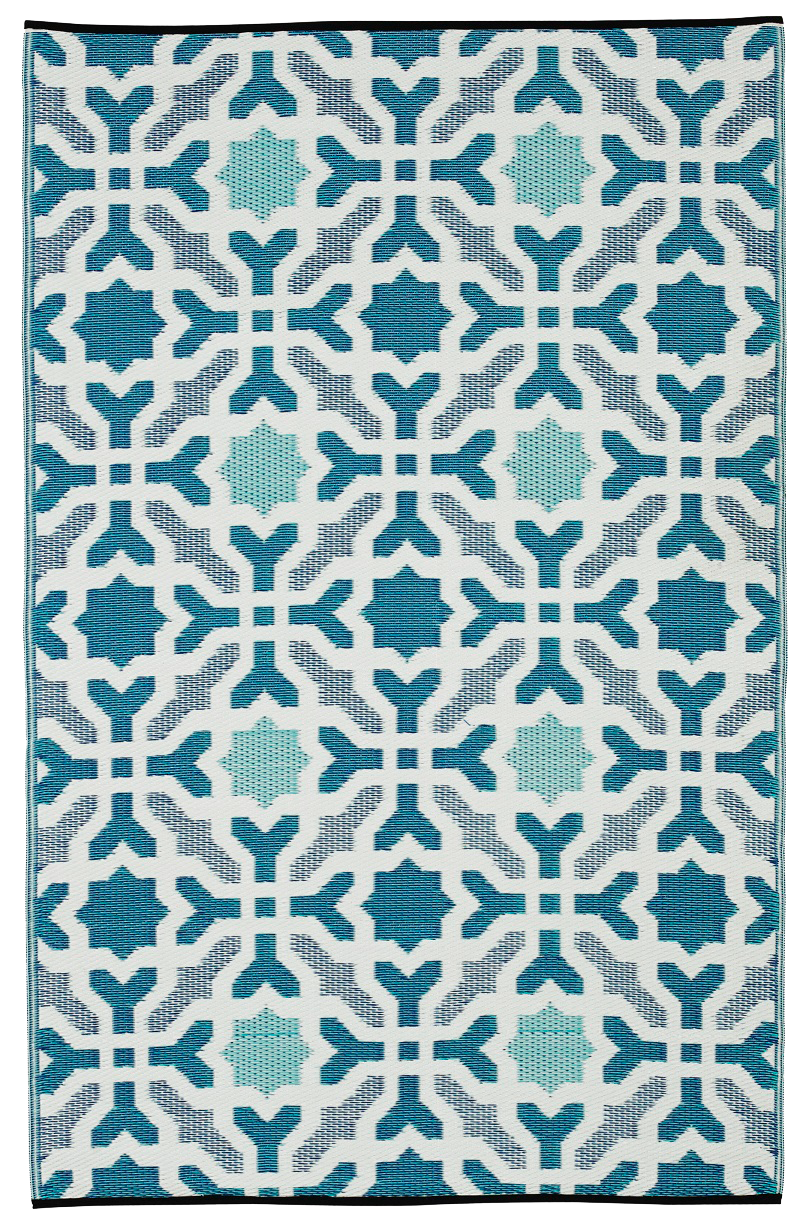 Seville - Multicolor Blue Outdoor Rug for Patio FINAL SALE by Fab Habitat