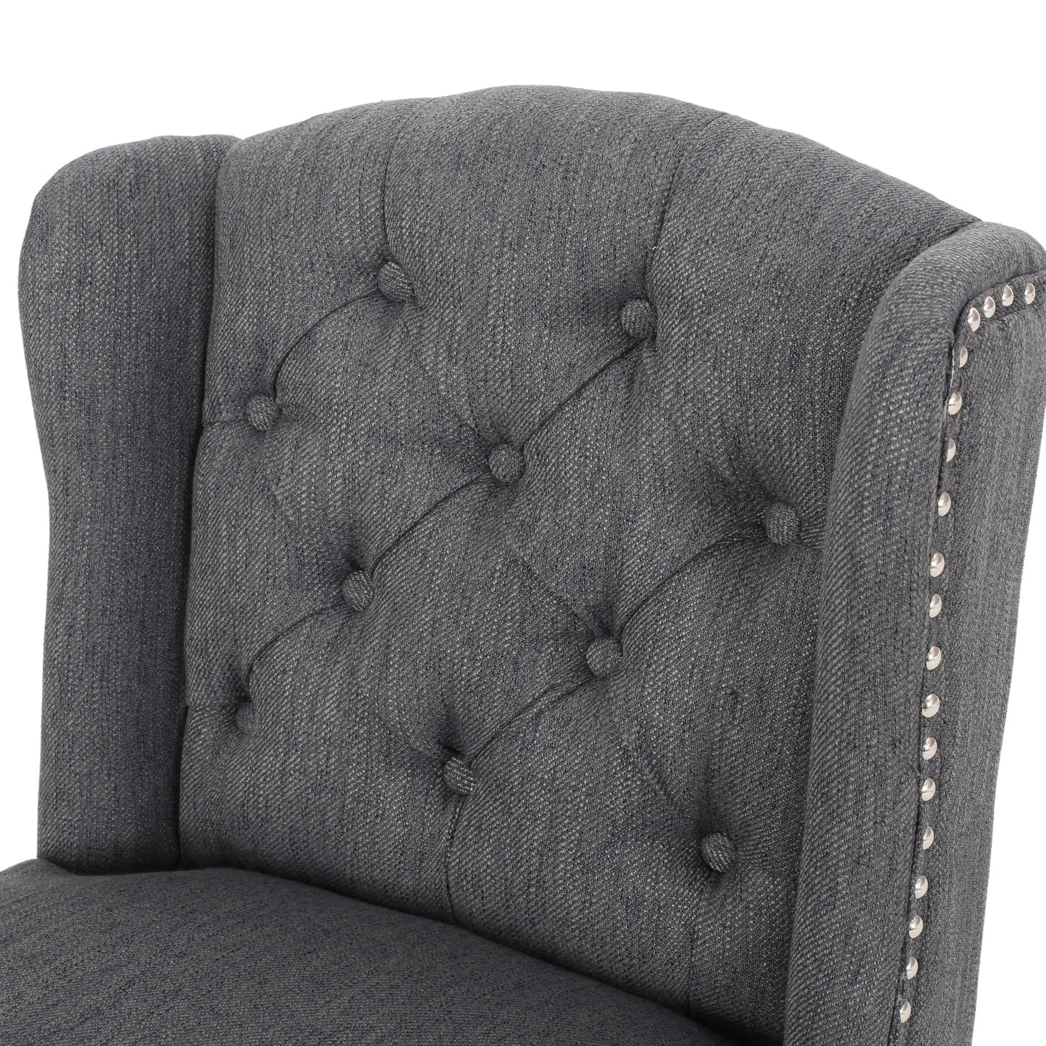 Vienna Fabric Tufted Counter Stool With Nailhead Accents (Set of 2) by HouseOfZazla
