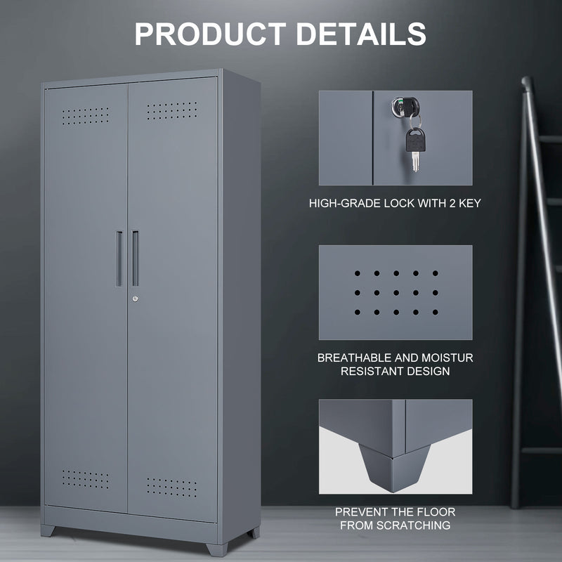 Gray And Metal Storage Cabinet by HouseOfZazla
