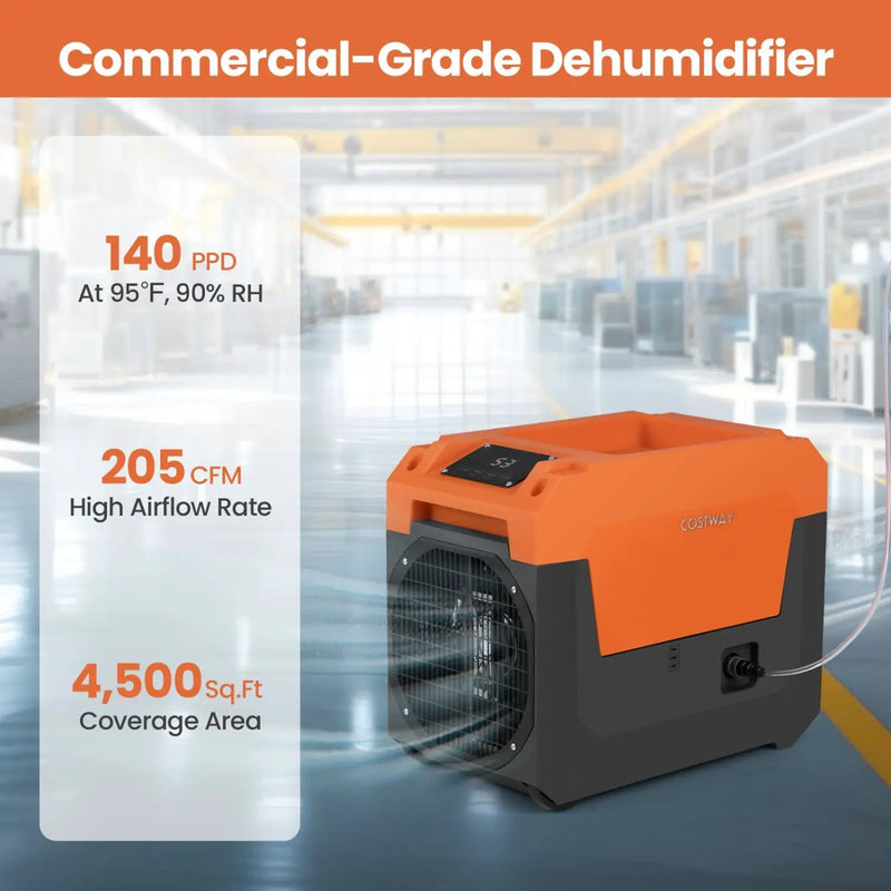 140 Pints Commercial Dehumidifier with Pump and Drain Hose by DirectDeals