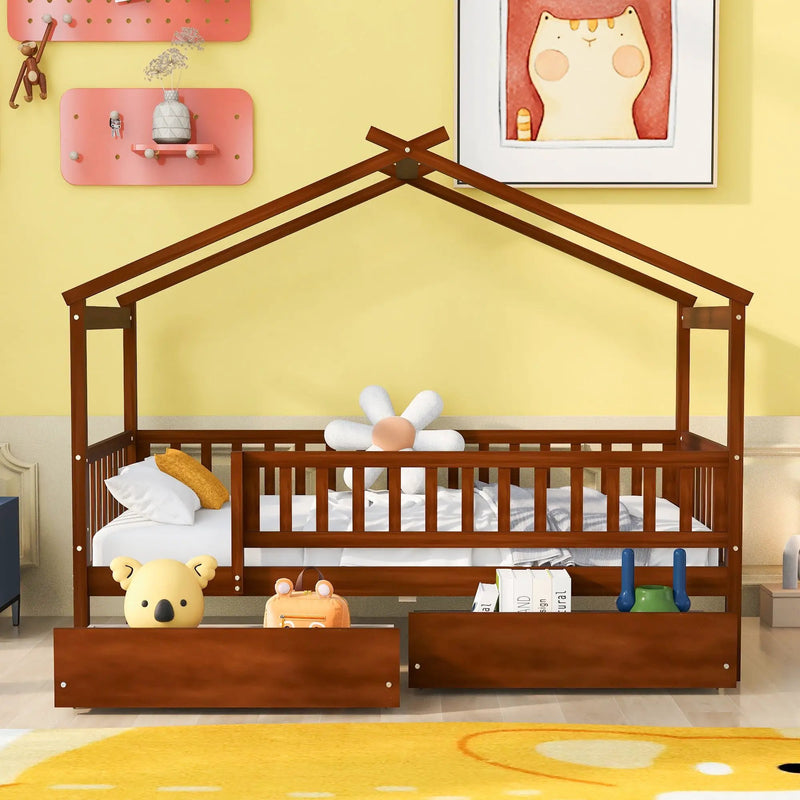 House Bed With 2 Drawers by Unique Piece Furniture