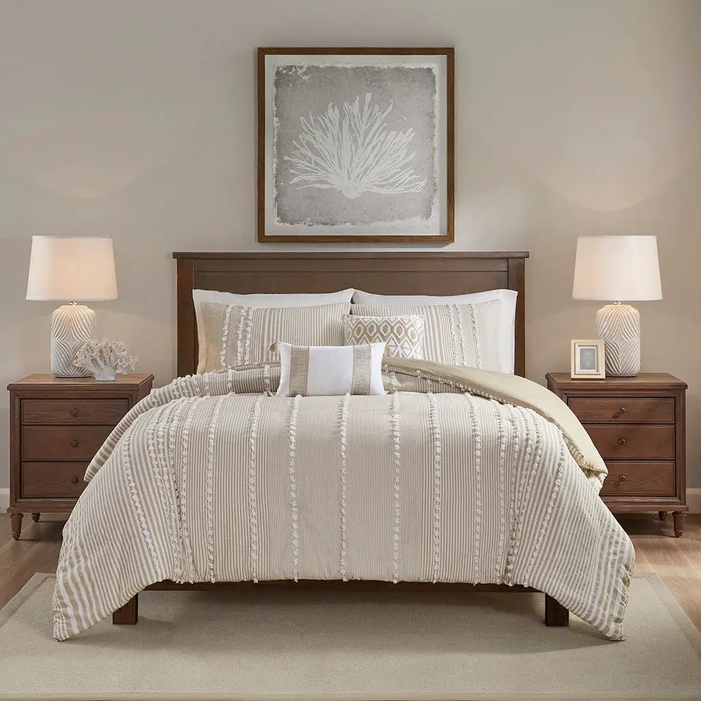 King 3 Piece Cotton Yarn Dyed Duvet Cover Set by HouseOfZazla