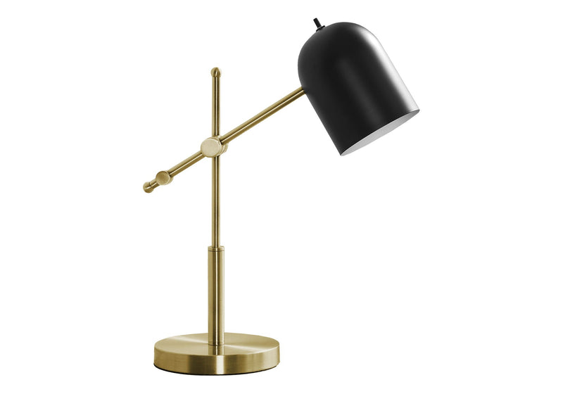 Brass Metal Table Lamp with Black Shade - Gold, photo 2 of 4