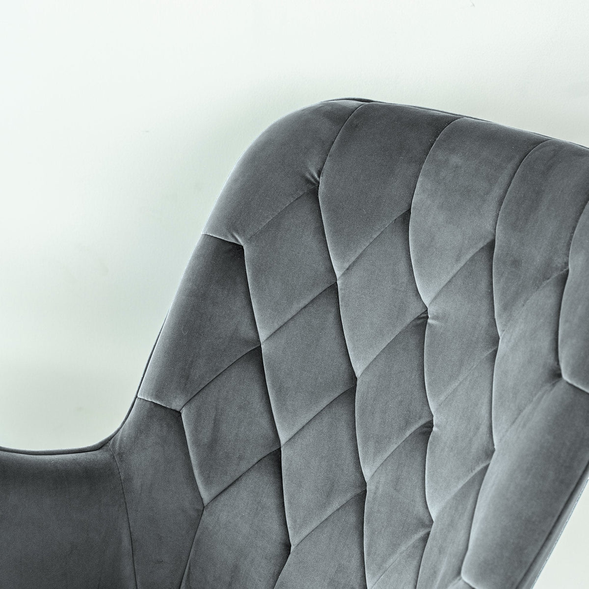 Mid Century Modern Rocking Chair with Velvet Upholstery - Dark Grey, photo 9 of 10
