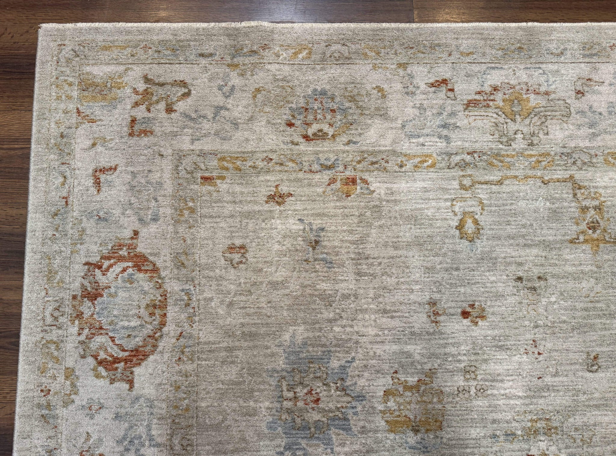 Modern Turkish Oushak Rug 7x9, Netural Colors by Jewel Rugs