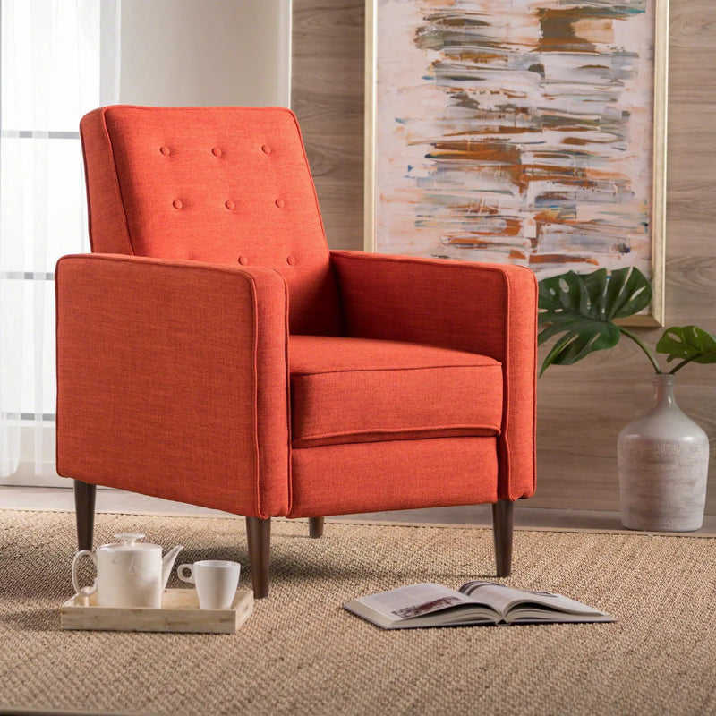 Mid-Century Modern Recliner With Button Tufted Waffle Stitch by HouseOfZazla