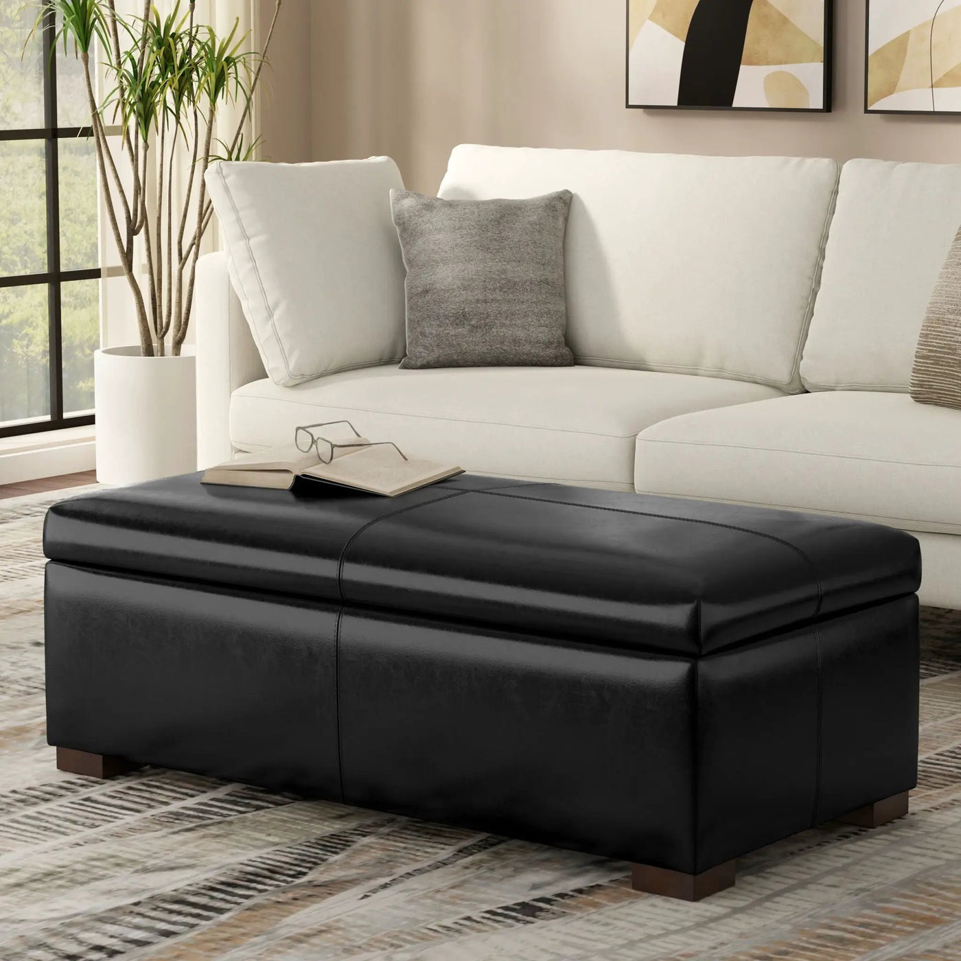 Gabbie - Coffee Table Upholstered Storage Ottoman by HouseOfZazla