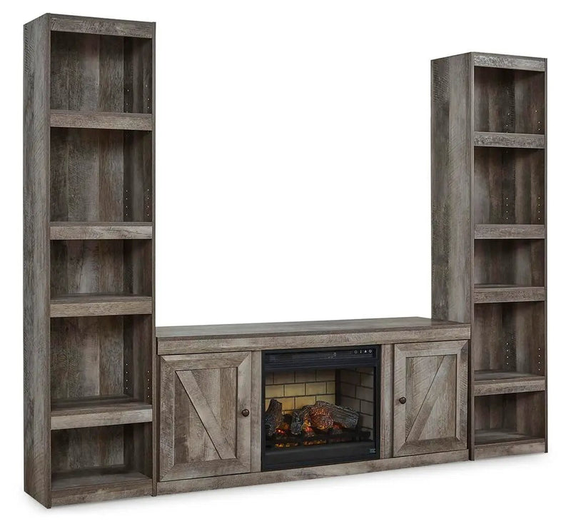 Wynnlow - 3-Piece Entertainment Center With Electric Fireplace - Gray by Unique Piece Furniture