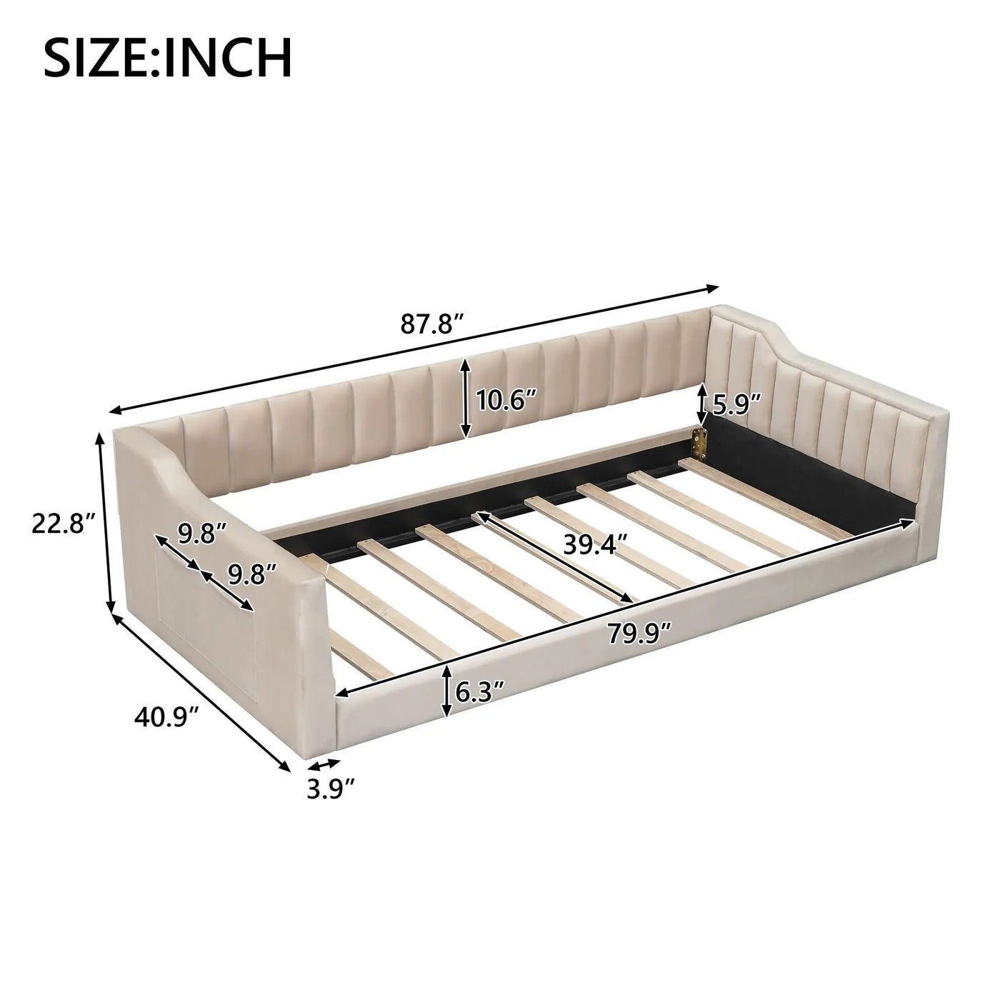 Daybed With Side Storage Pocket by Unique Piece Furniture