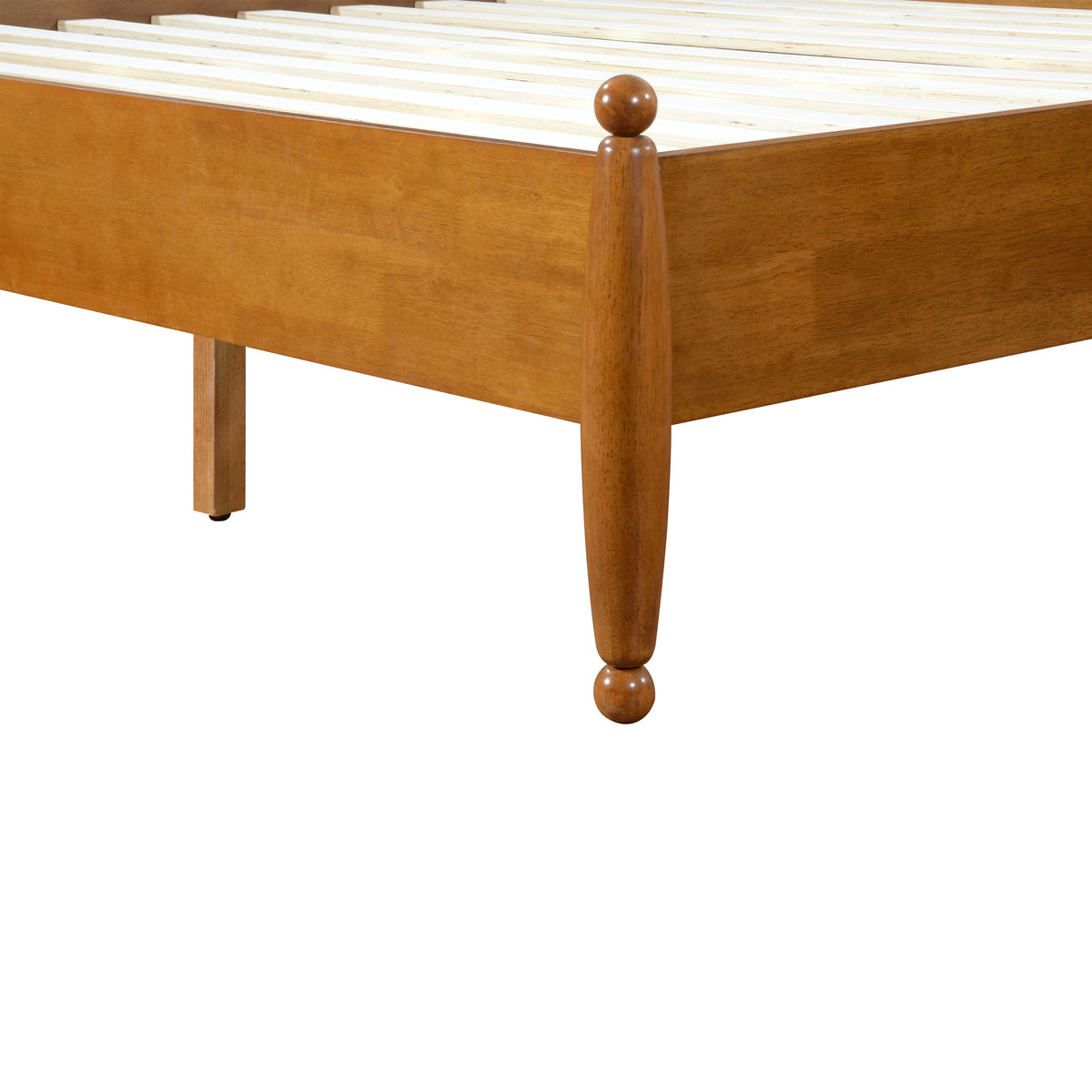 Classic Transitional Queen Size Solid Wood Platform Bed Frame, photo 8 of 10