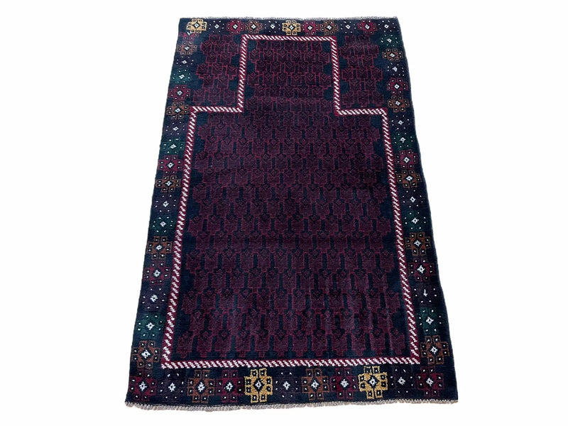 3 X 5 Vintage Handmade Tribal Wool Rug Baluchi Rug Afghan Rug Balouch Rug 3x4.7 by Jewel Rugs