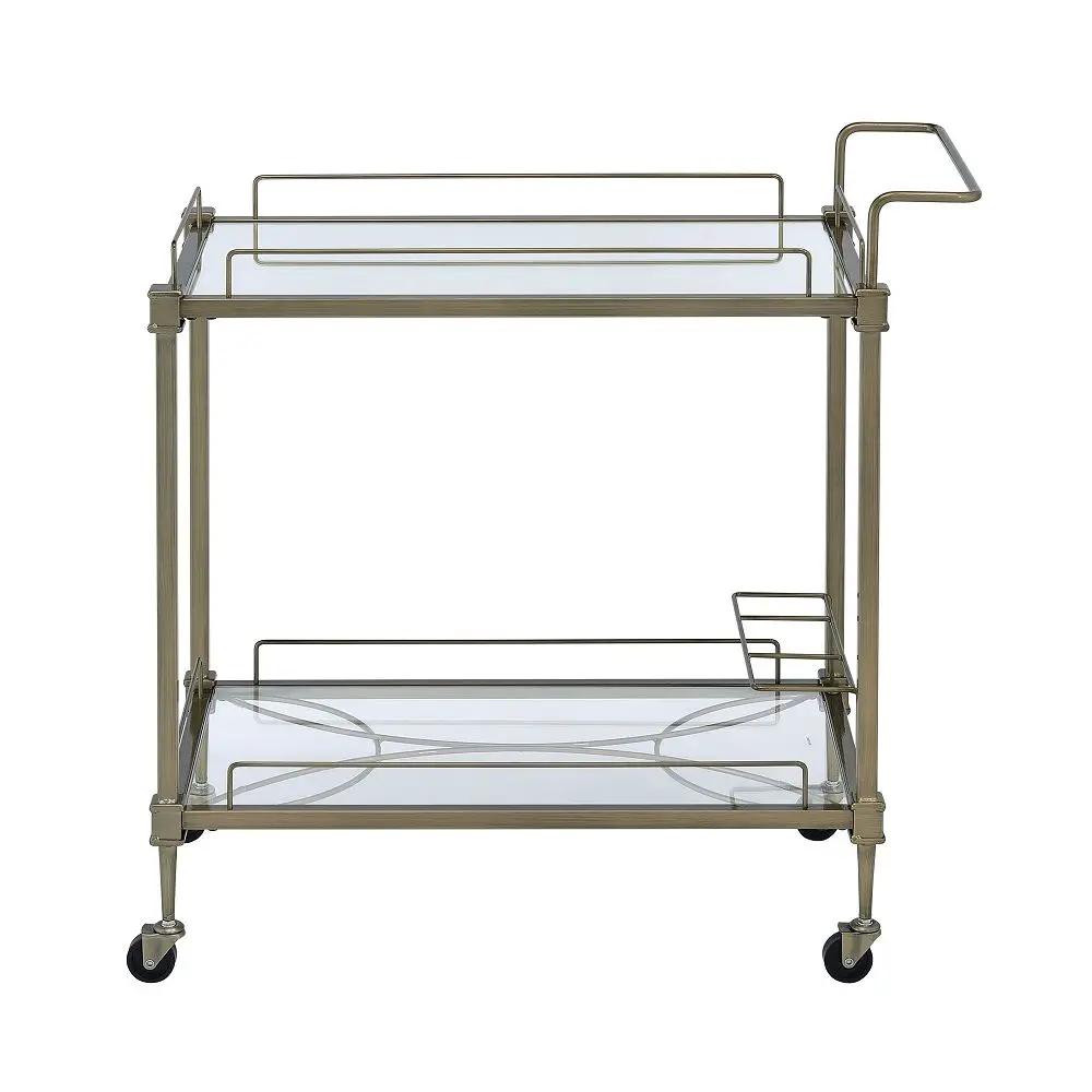Aditya - Serving Cart - Mirrored & Antique Brass by Unique Piece Furniture