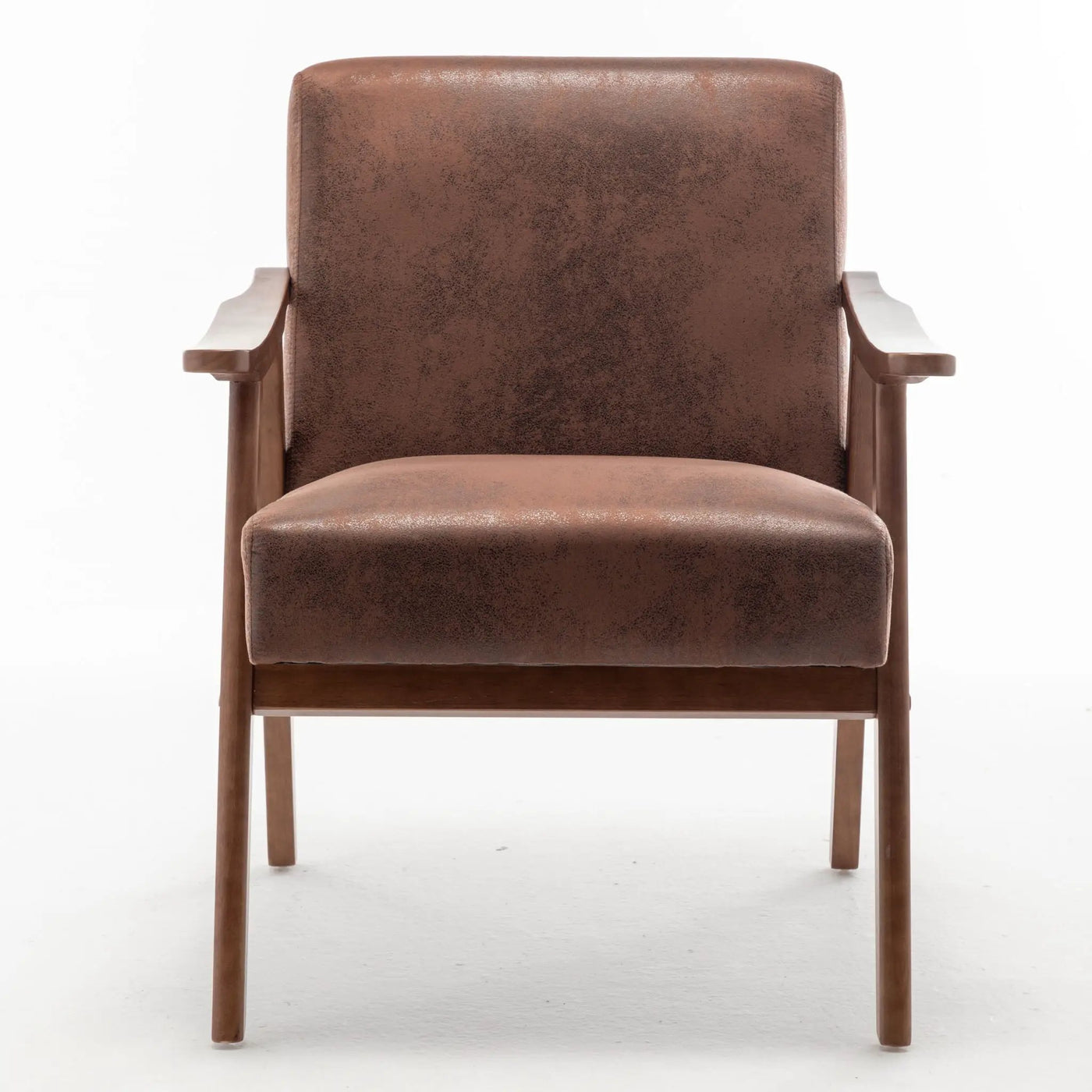 Mid Century Modern Accent Chair With Solid Wood Frame And Extra Thick Backrest by HouseOfZazla