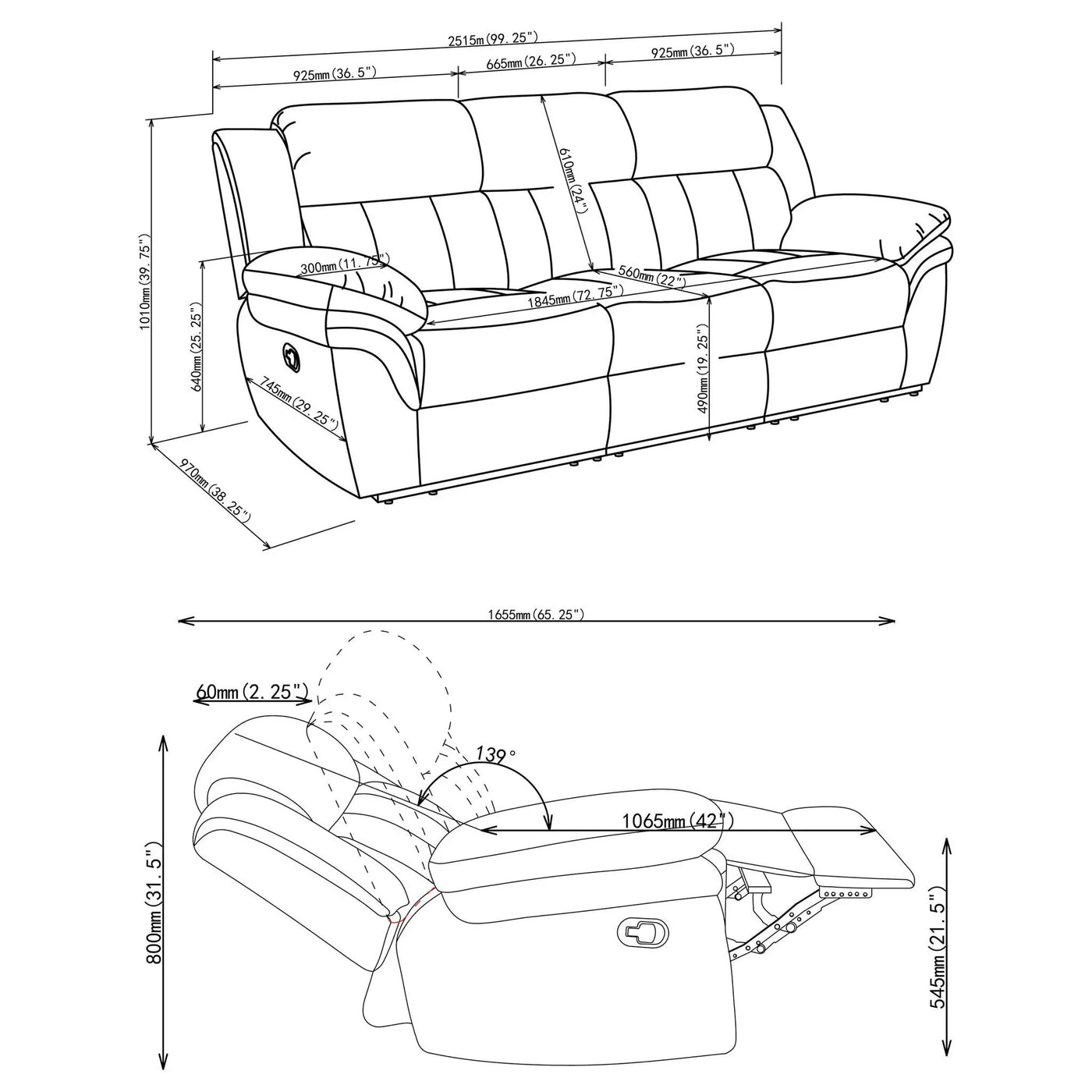 Divine - Sofa With Reclining by HouseOfZazla