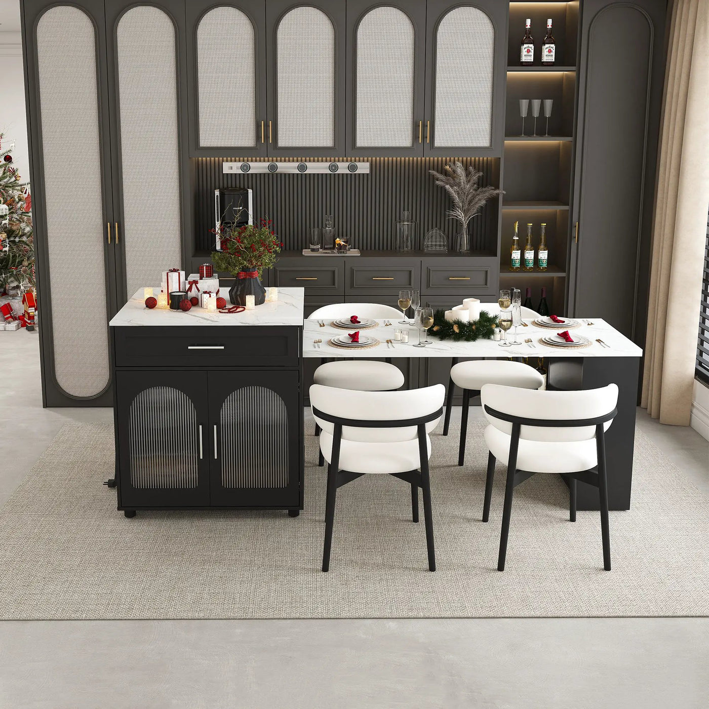 Expandable Kitchen Island With Power Outlet by HouseOfZazla