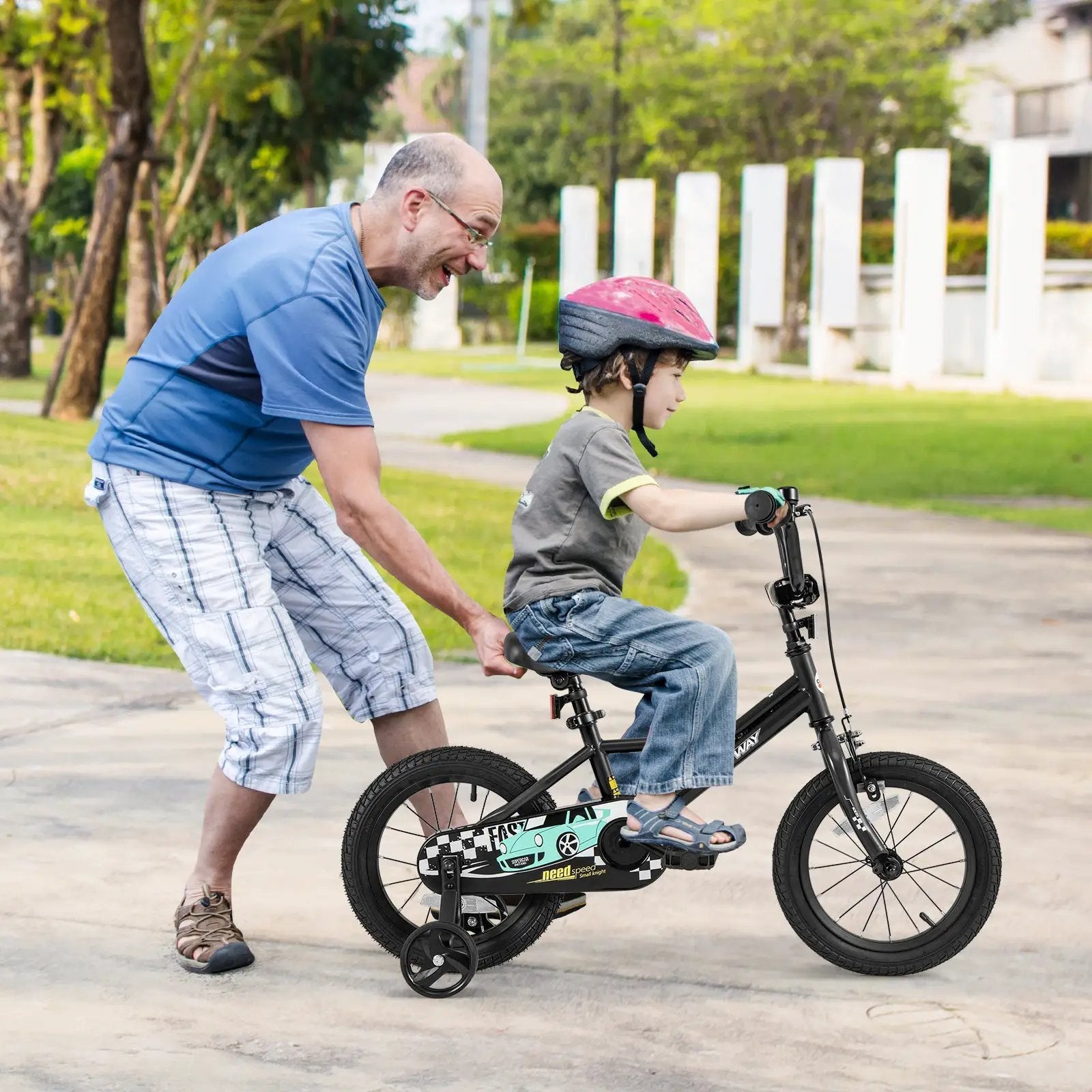 14 Inch Kids Bike Adjustable for 3-5 Years Old with Low-Step Frame by DirectDeals