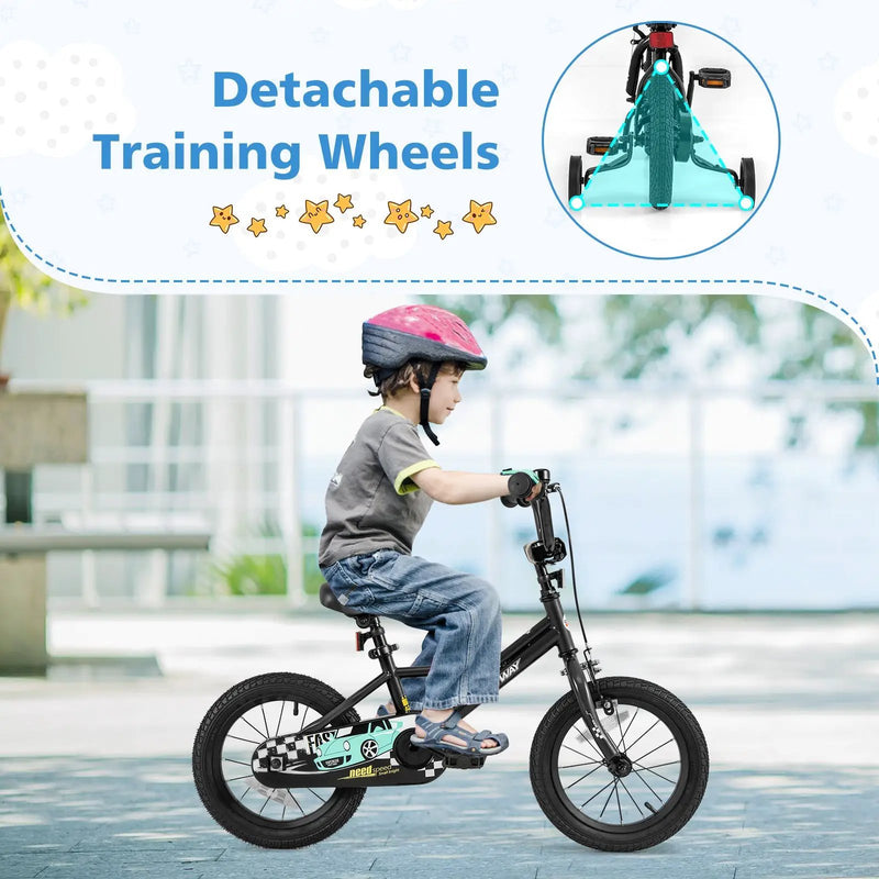 14 Inch Kids Bike Adjustable for 3-5 Years Old with Low-Step Frame by DirectDeals