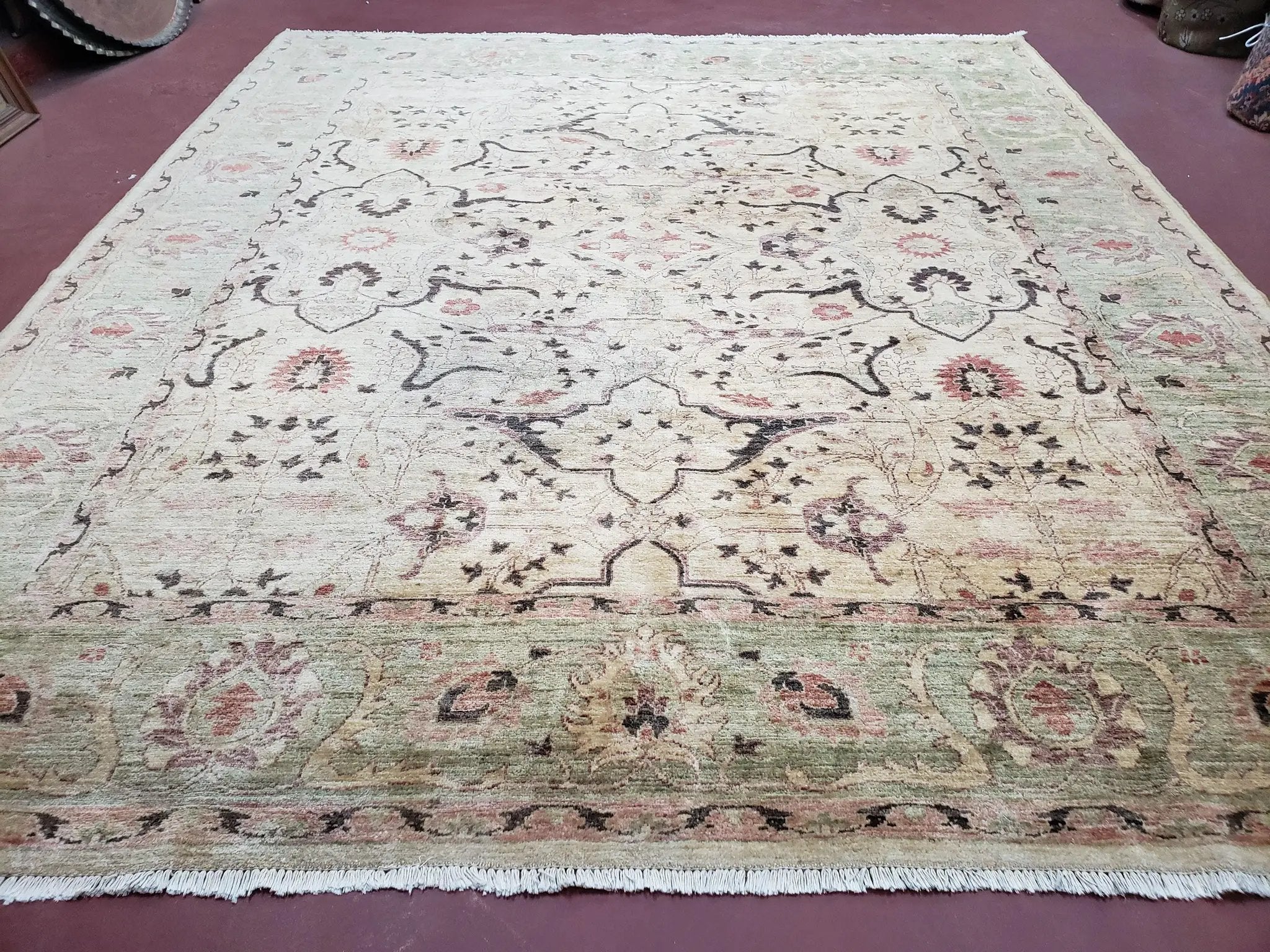 Pakistani Peshawar Rug 8x10, Farmhouse Rug, Oushak Carpet, Wool by Jewel Rugs