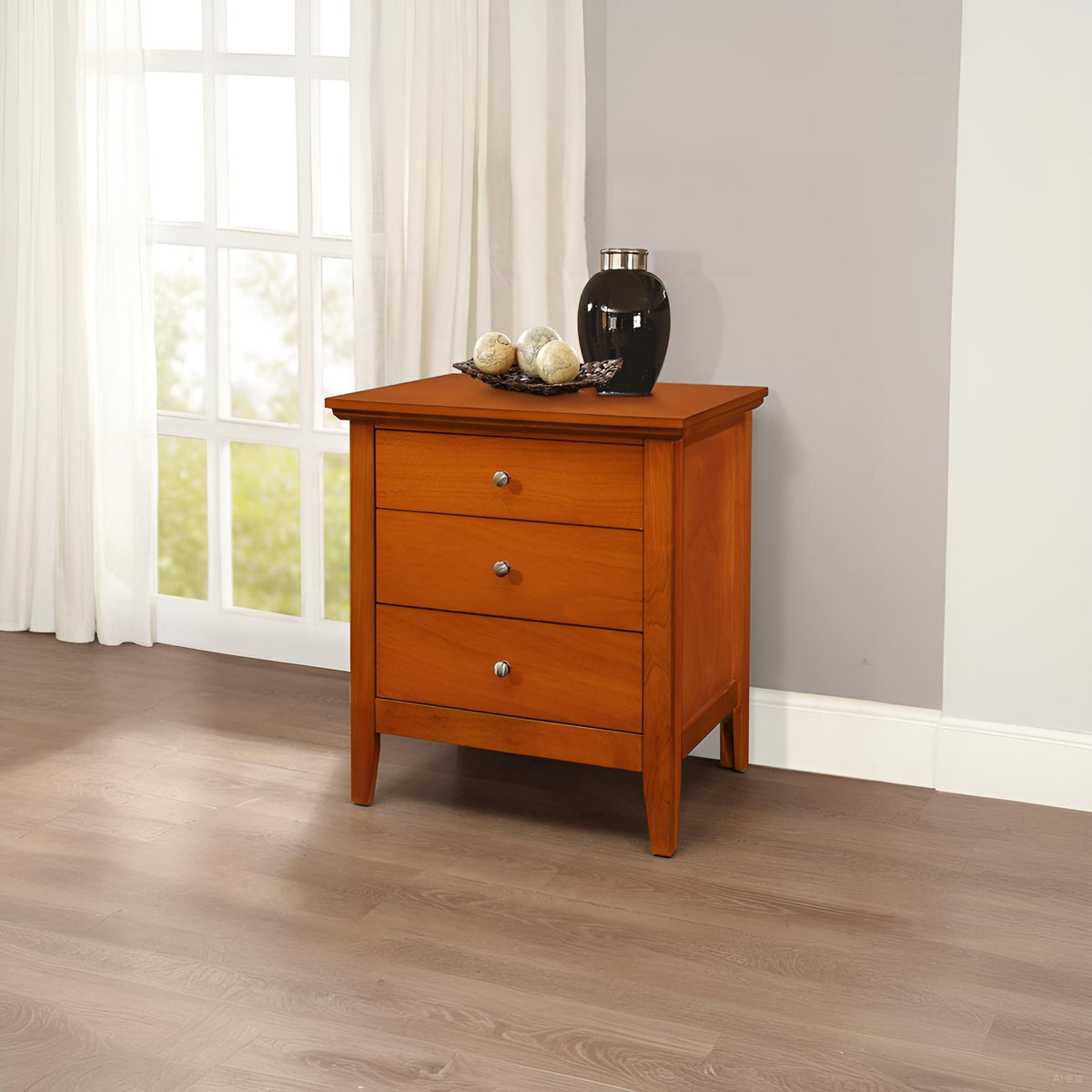 3 Drawer Nightstand with Dove Tailed Drawers - Multiple Colors, photo 13 of 40