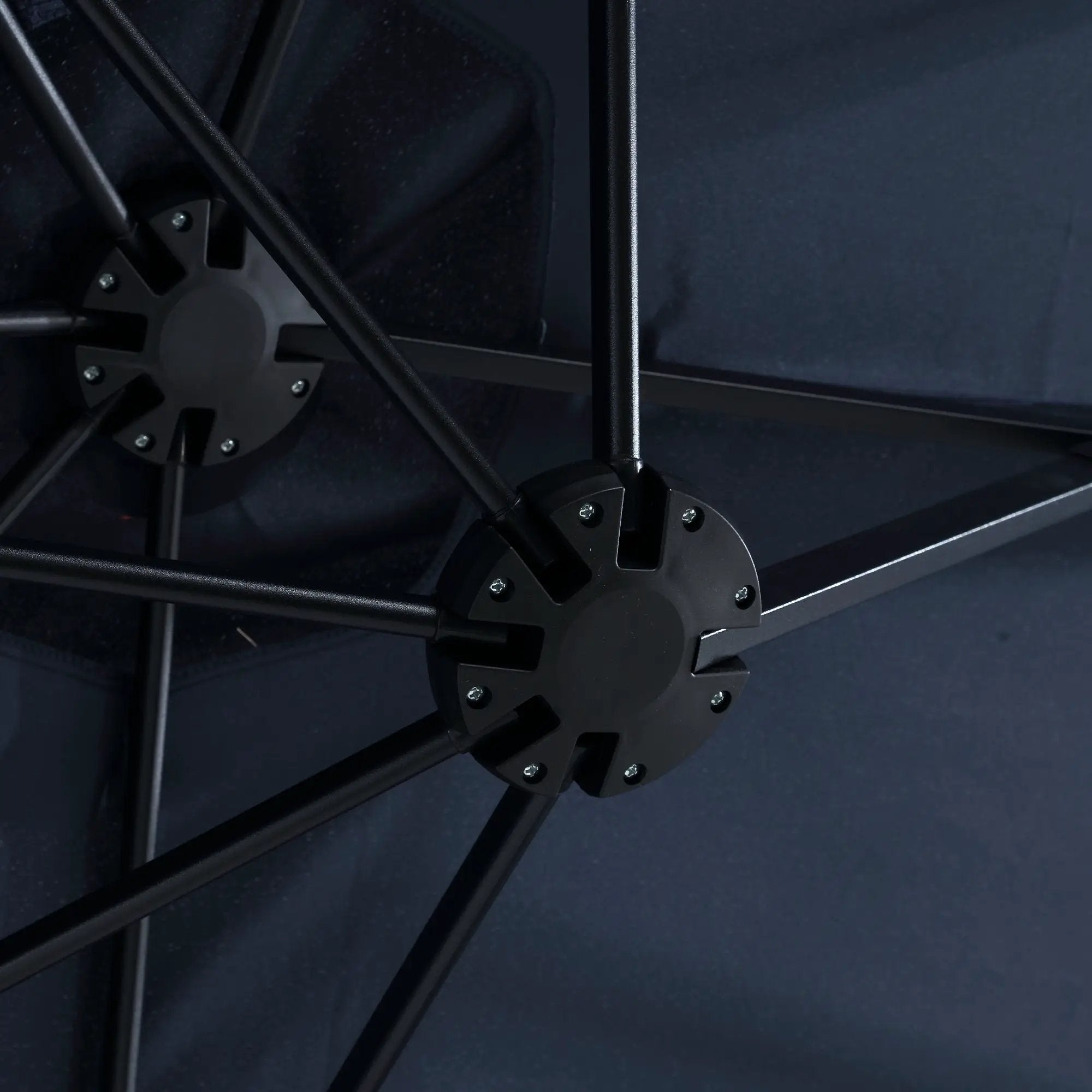 14.8 Ft Double Sided Outdoor Umbrella Rectangular Large with Crank (Navy Blue) (No Base) by HouseOfZazla