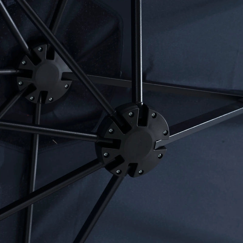 14.8 Ft Double Sided Outdoor Umbrella Rectangular Large with Crank (Navy Blue) (No Base) by HouseOfZazla