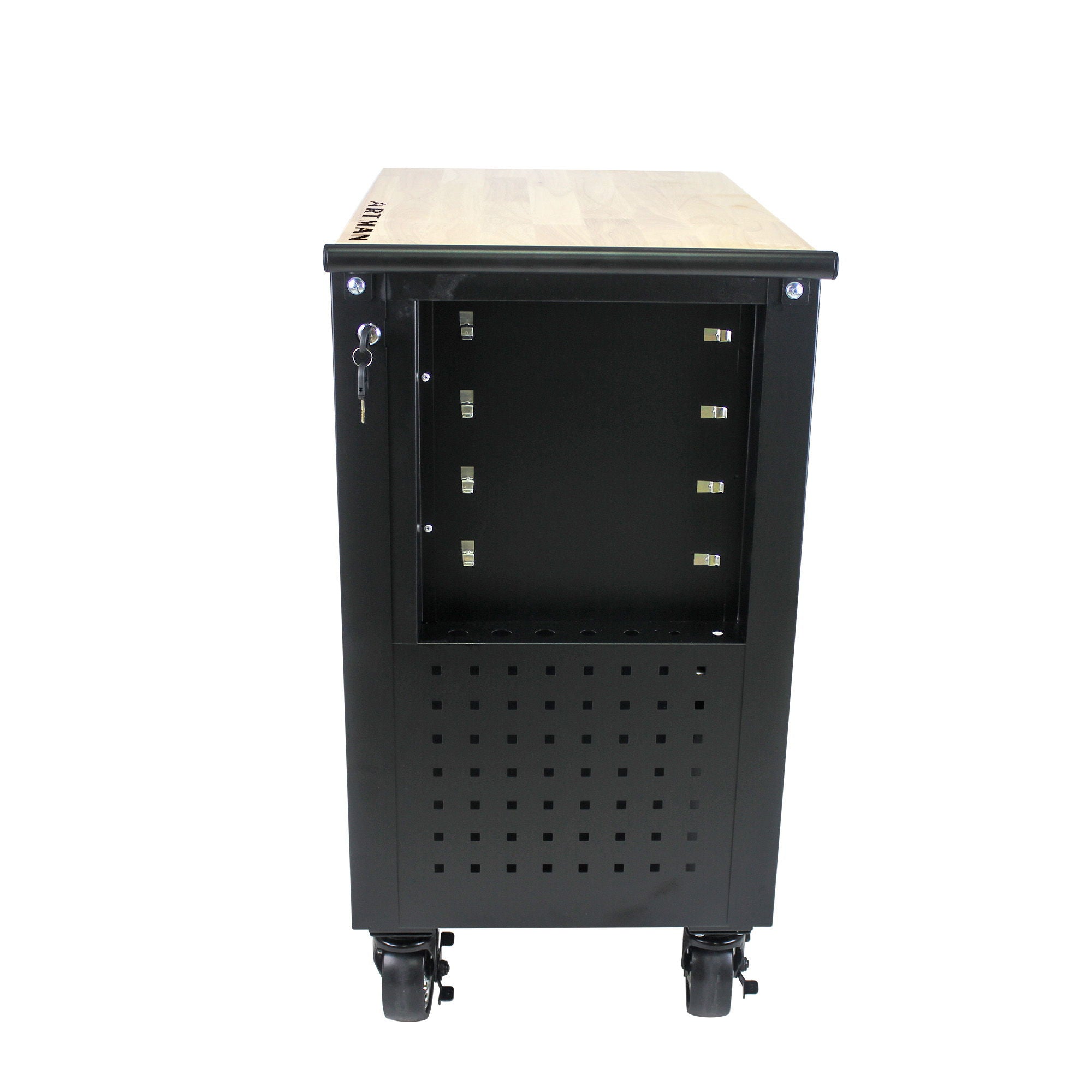 4 Drawers Multifunctional Tool Cart With Wheels And Wooden Top by HouseOfZazla