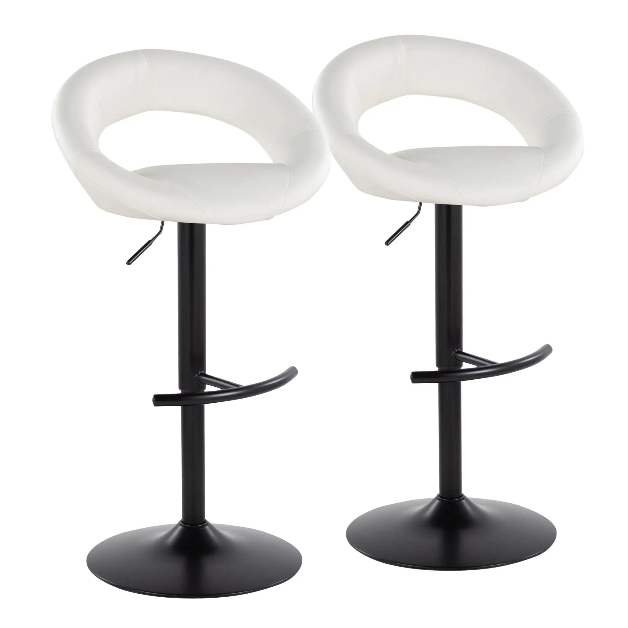 Posh - Contemporary Adjustable Barstool With Swivel & Rounded T Footrest (Set of 2) by Unique Piece Furniture