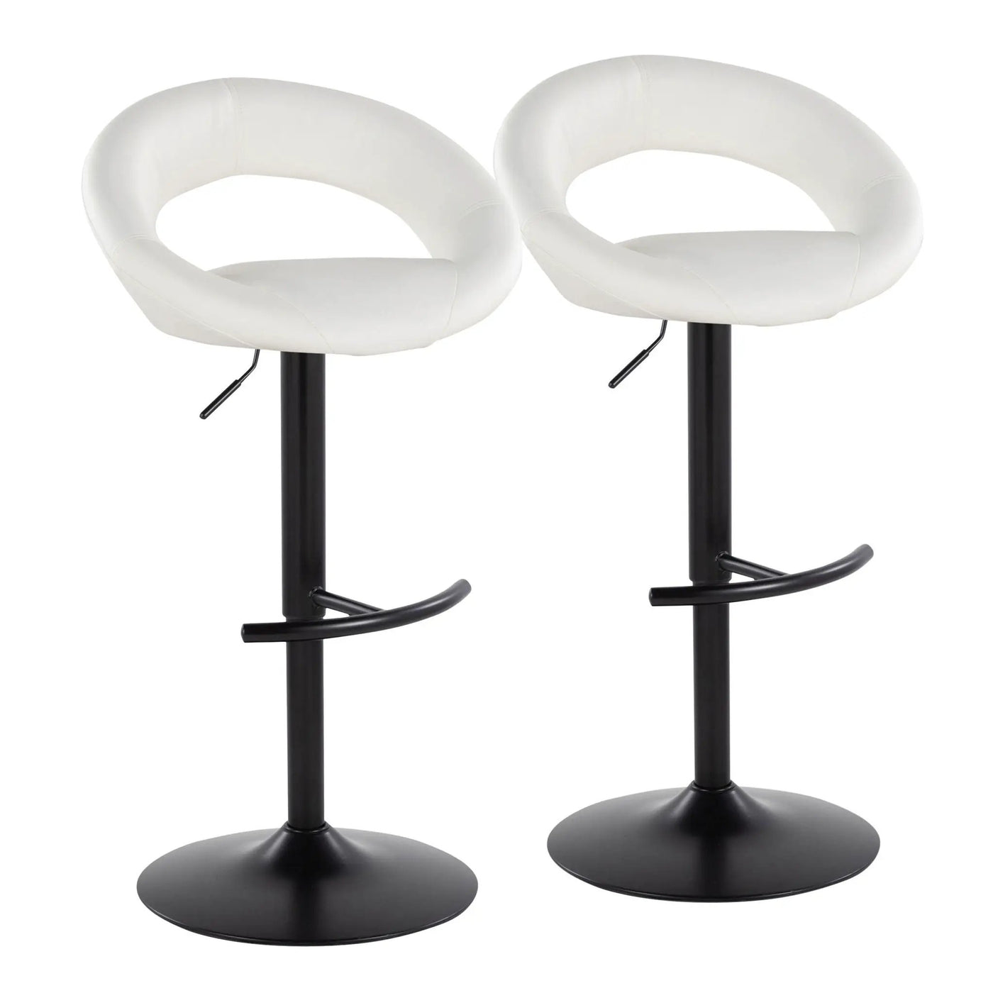 Posh - Contemporary Adjustable Barstool With Swivel & Rounded T Footrest (Set of 2) by HouseOfZazla