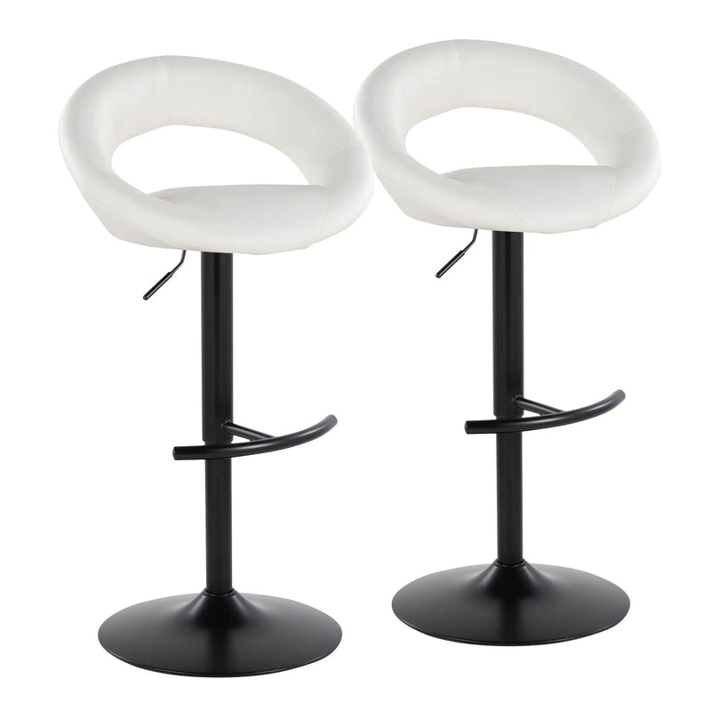 Posh - Contemporary Adjustable Barstool With Swivel & Rounded T Footrest (Set of 2) by HouseOfZazla