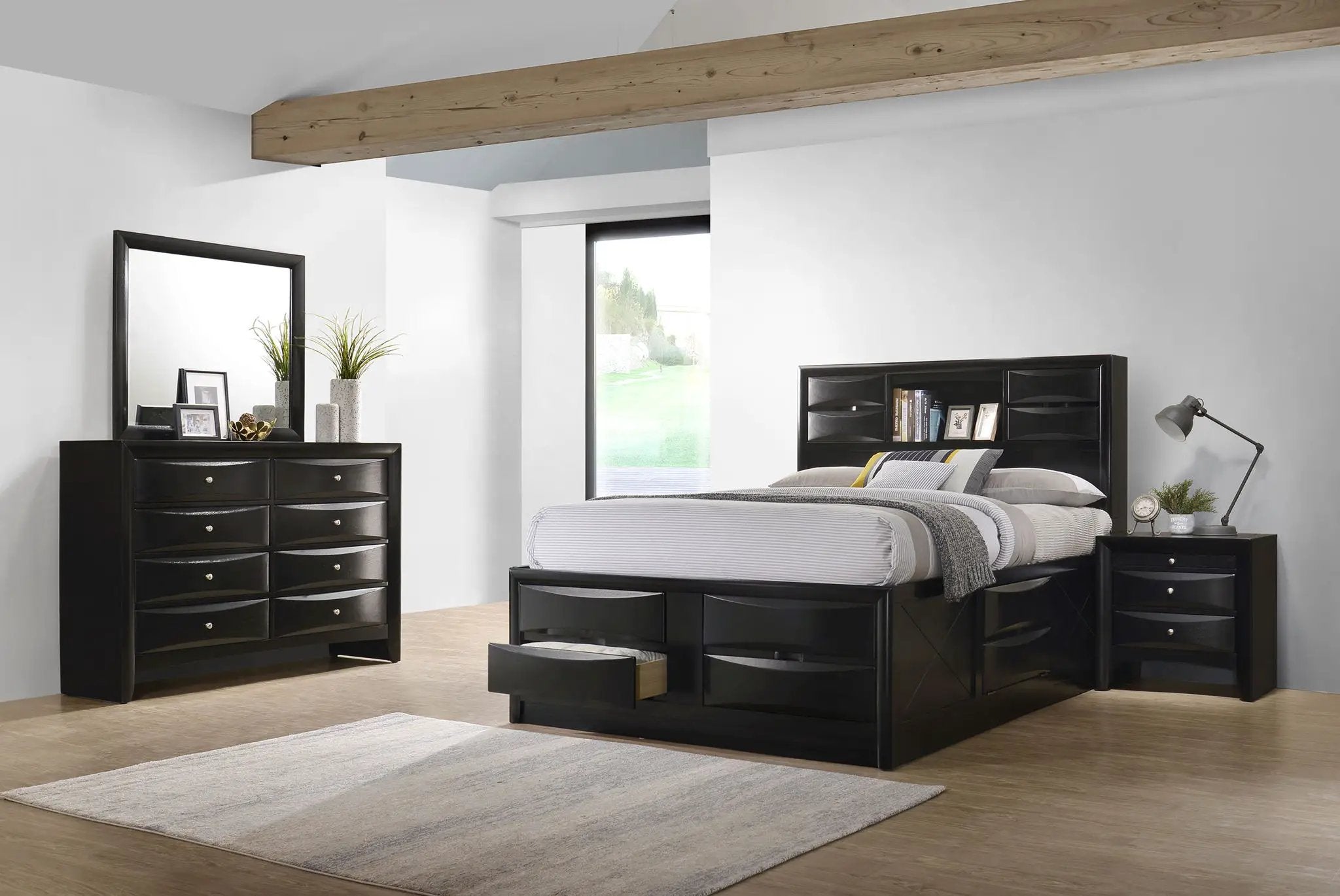 Briana 4-piece Eastern King Bedroom Set Black by Unique Piece Furniture