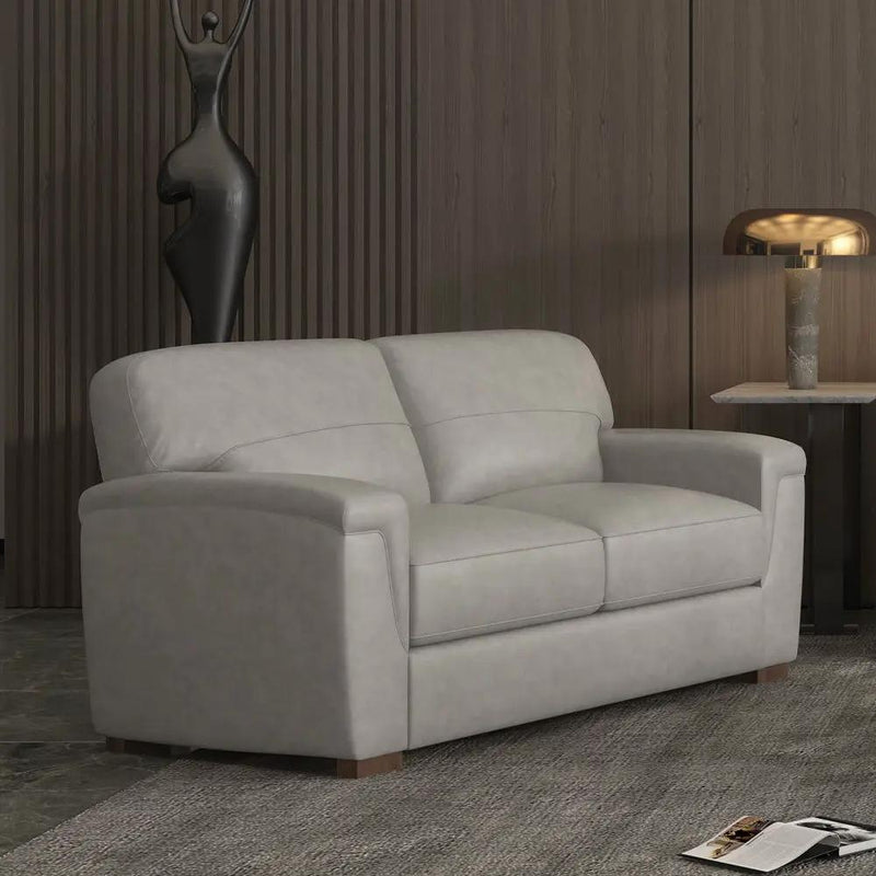 Cornelia - Loveseat - Pearl Gray Leather by Unique Piece Furniture