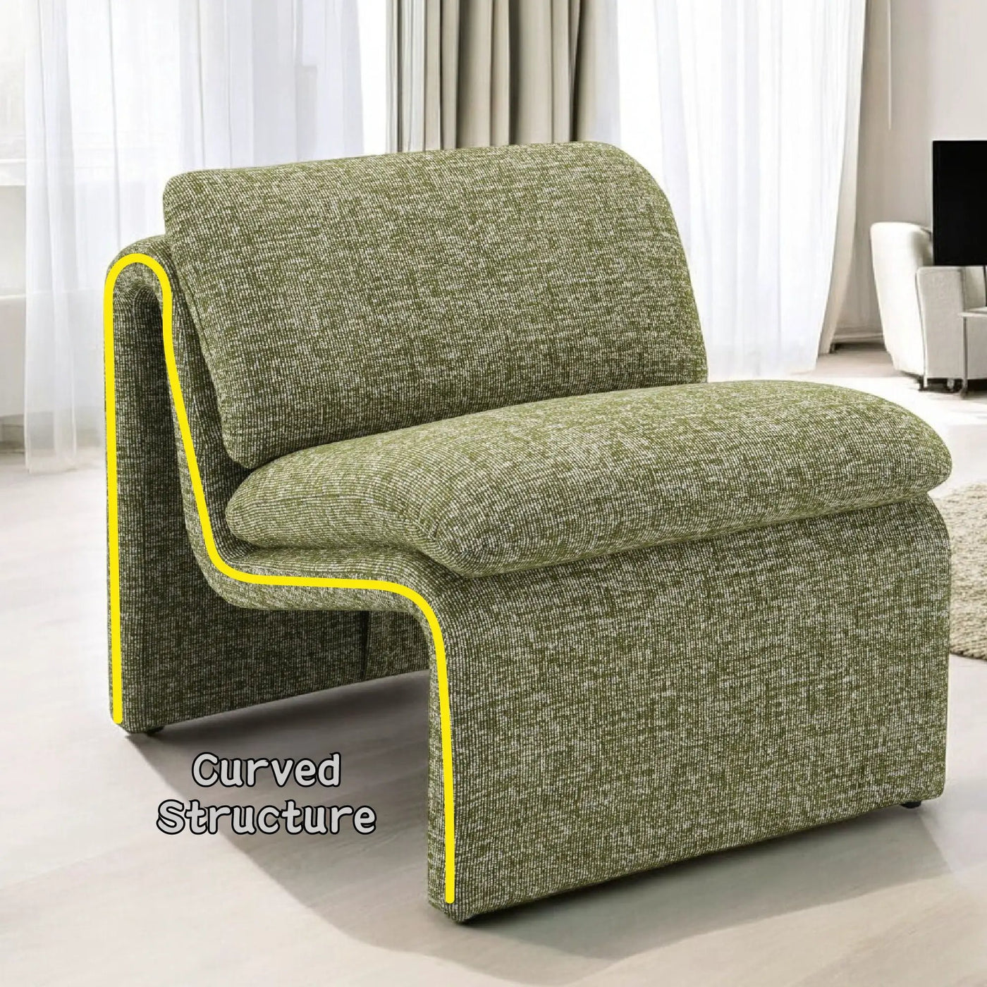 Jaeda - Innovative Elegance Accent Chair In Curved Shape by HouseOfZazla