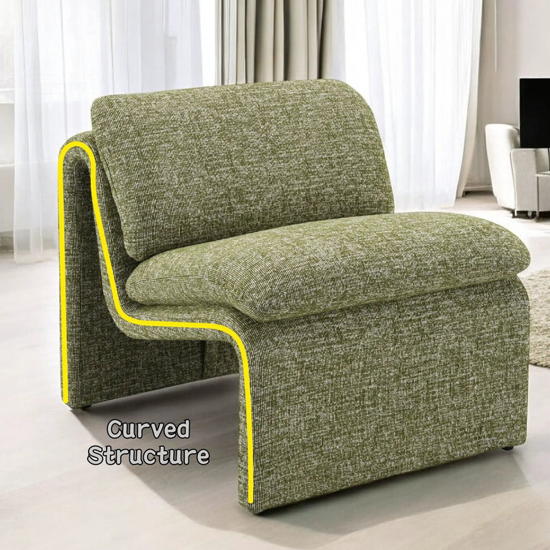 Jaeda - Innovative Elegance Accent Chair In Curved Shape by HouseOfZazla